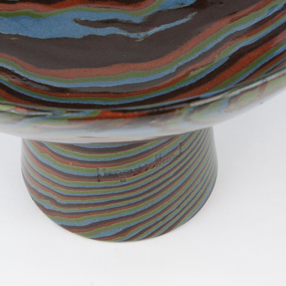 Four Multi-Colour Medium Marble Chalice Bowl