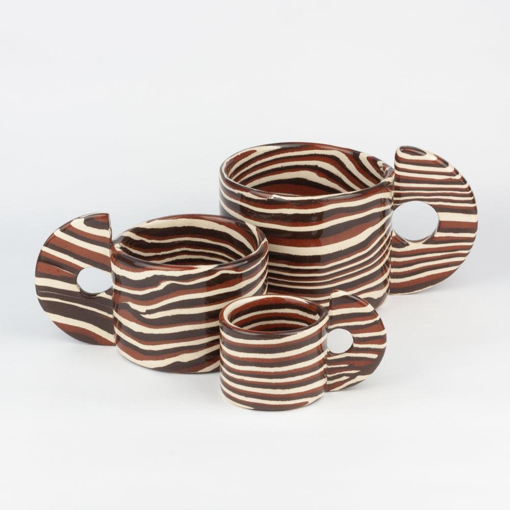 Terracotta, Brown & White  Marble Espresso Mug