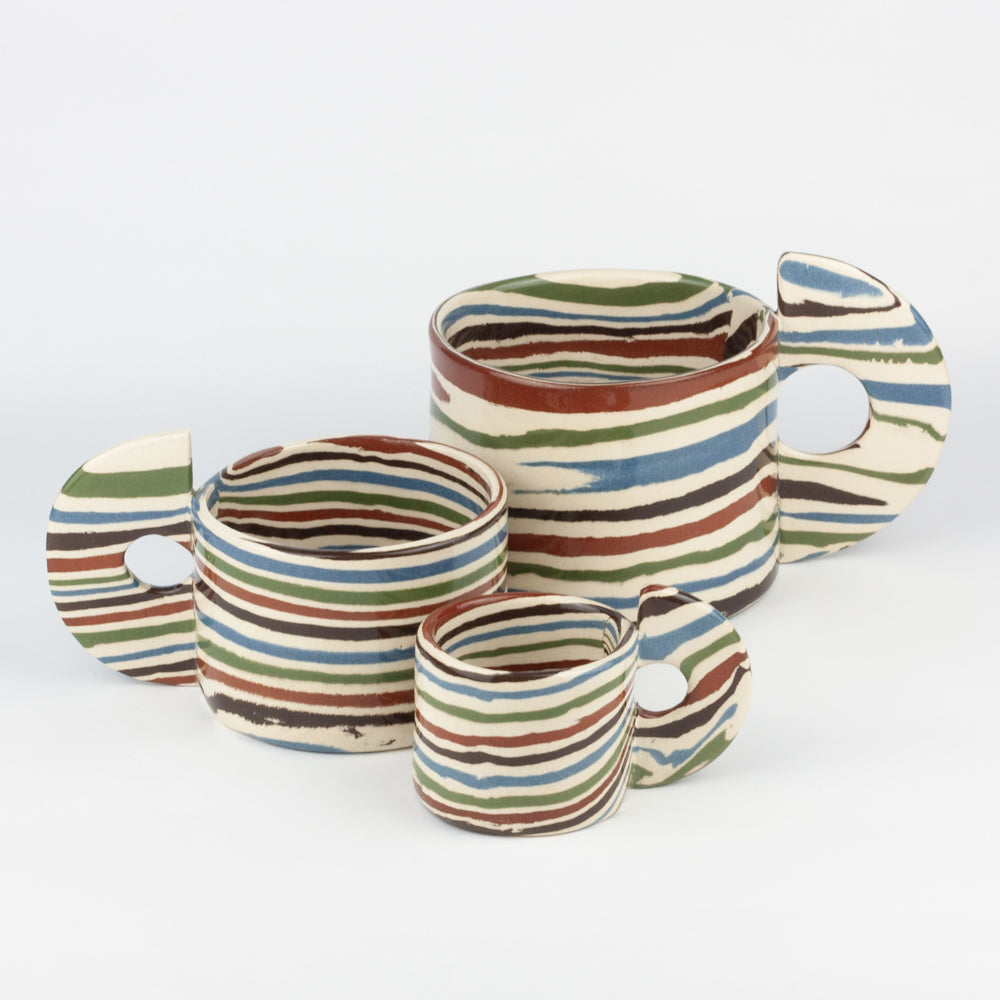Five Multi-Colour Large Marble Mug