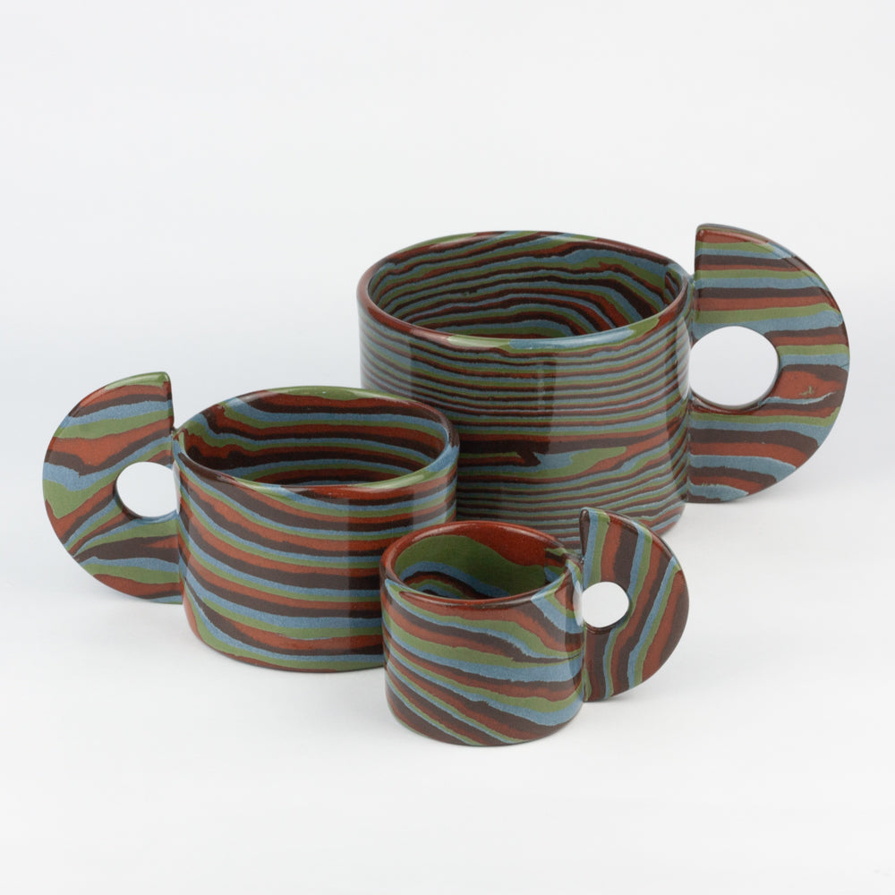 Four Multi-Colour Large Marble Mug