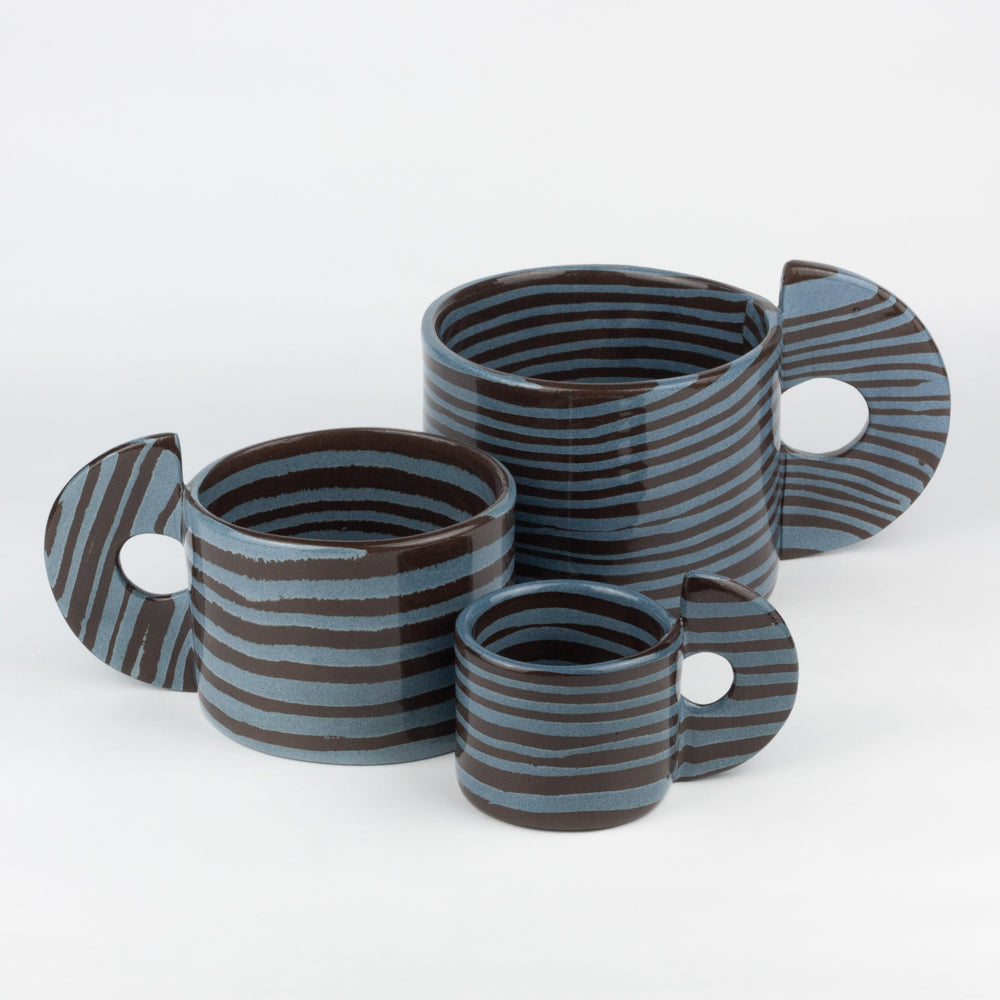 Blue & Brown Large Marble Mug