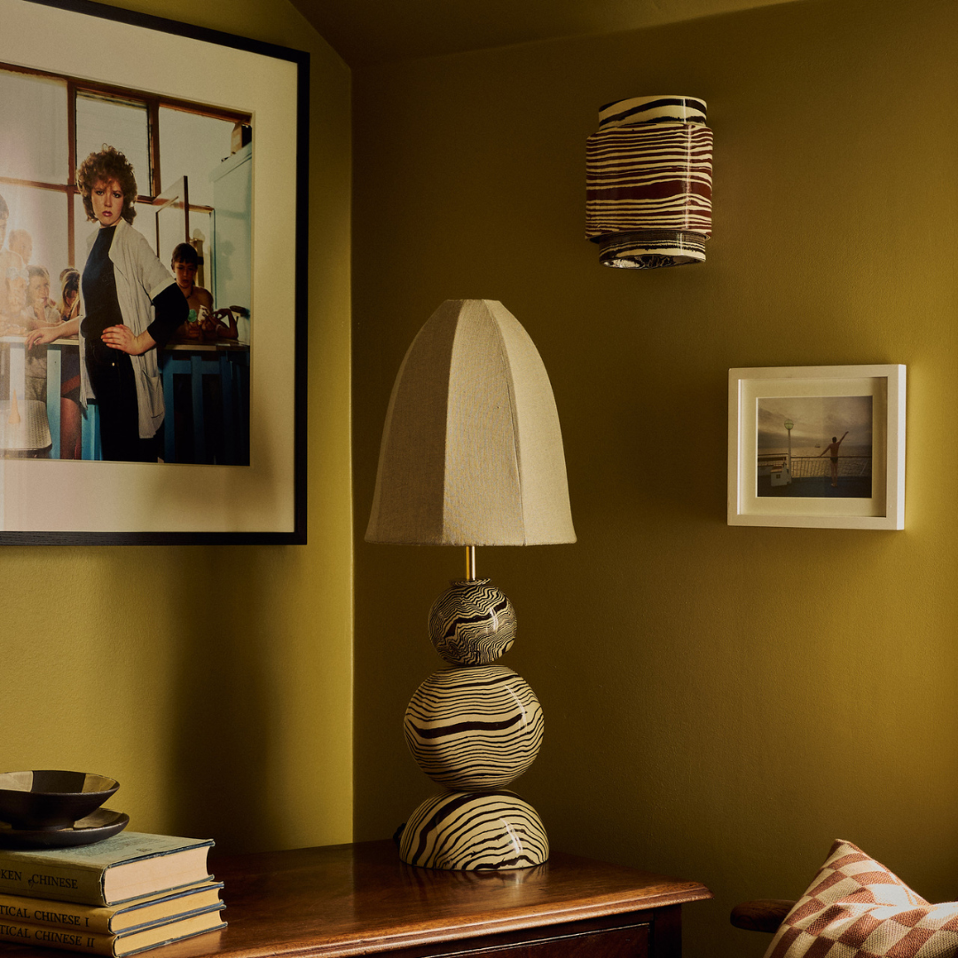 Edison Brown & White Table Lamp