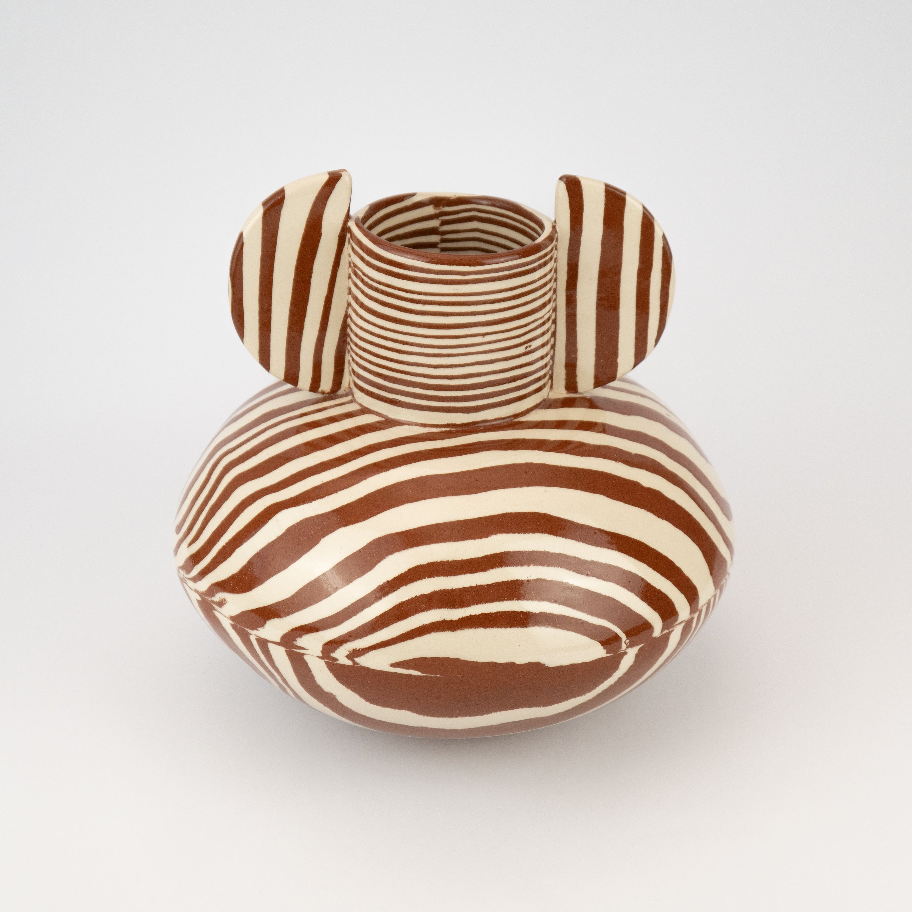 Terracotta & White Marble Tudor Vase