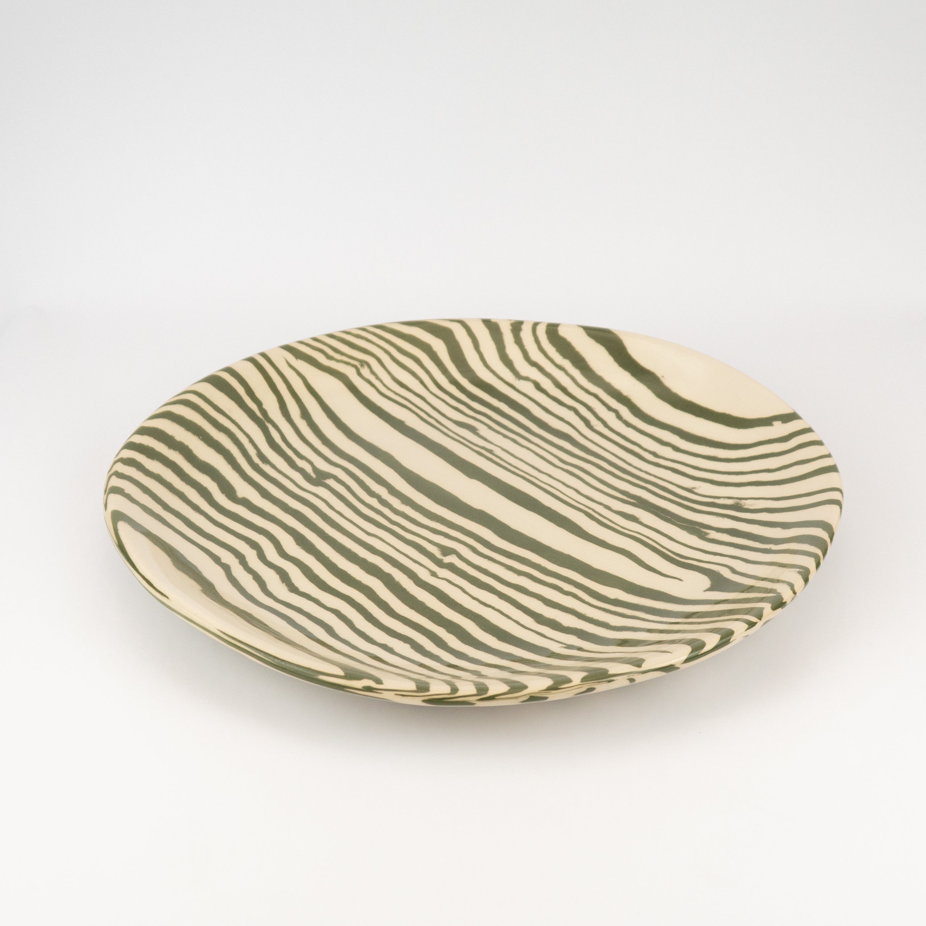 Extra Large Green & White Serving Platter