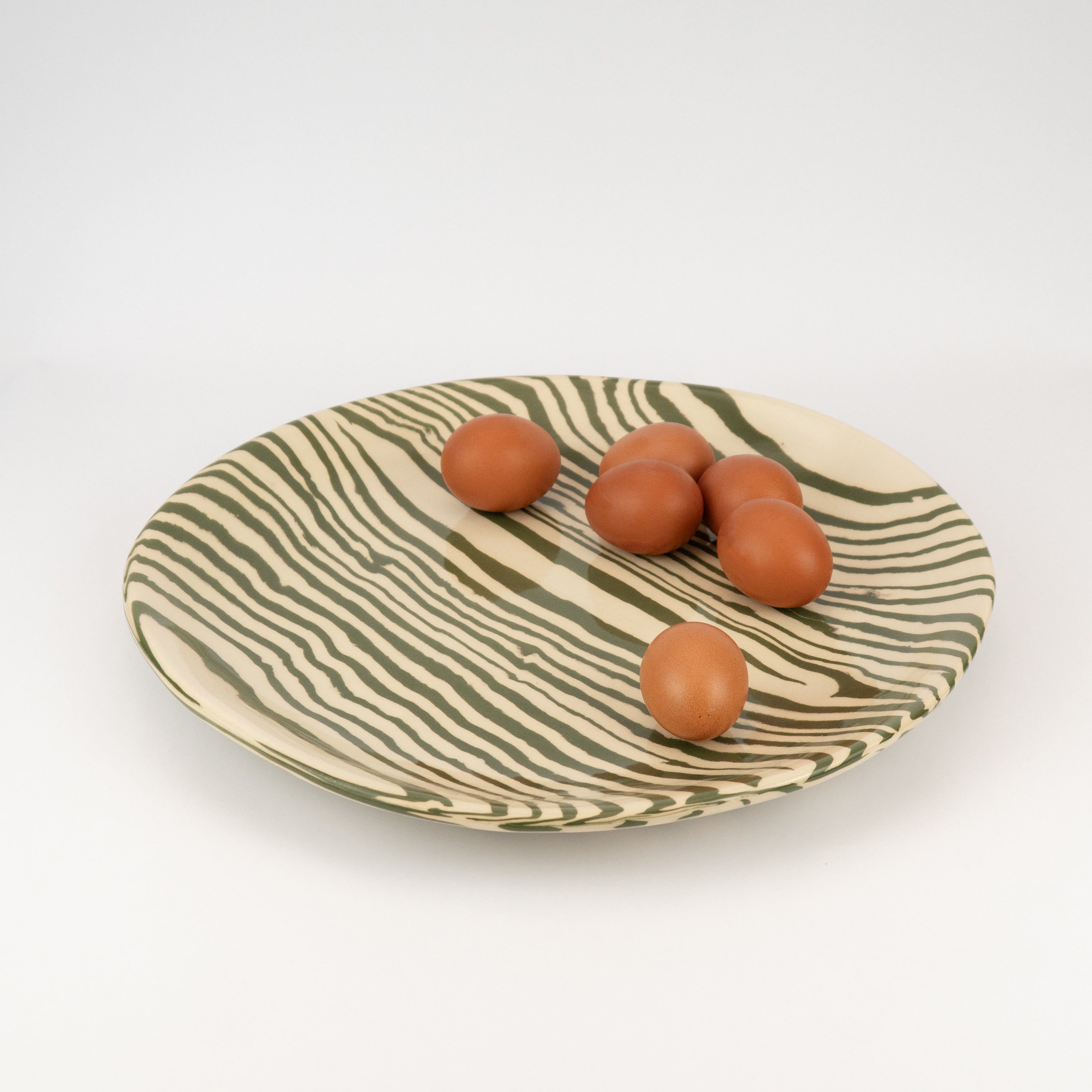 Extra Large Green & White Serving Platter