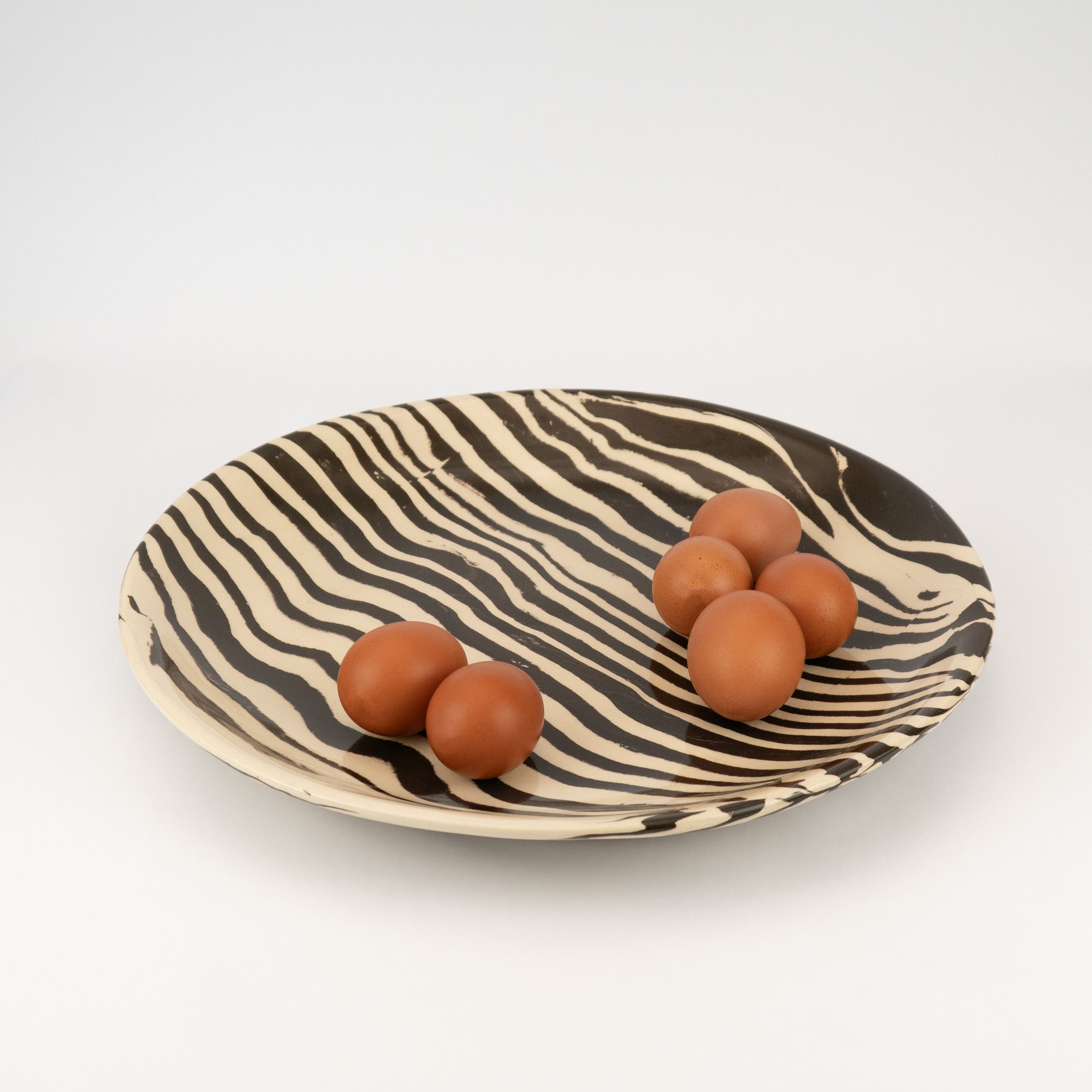 Extra Large Brown & White Serving Platter
