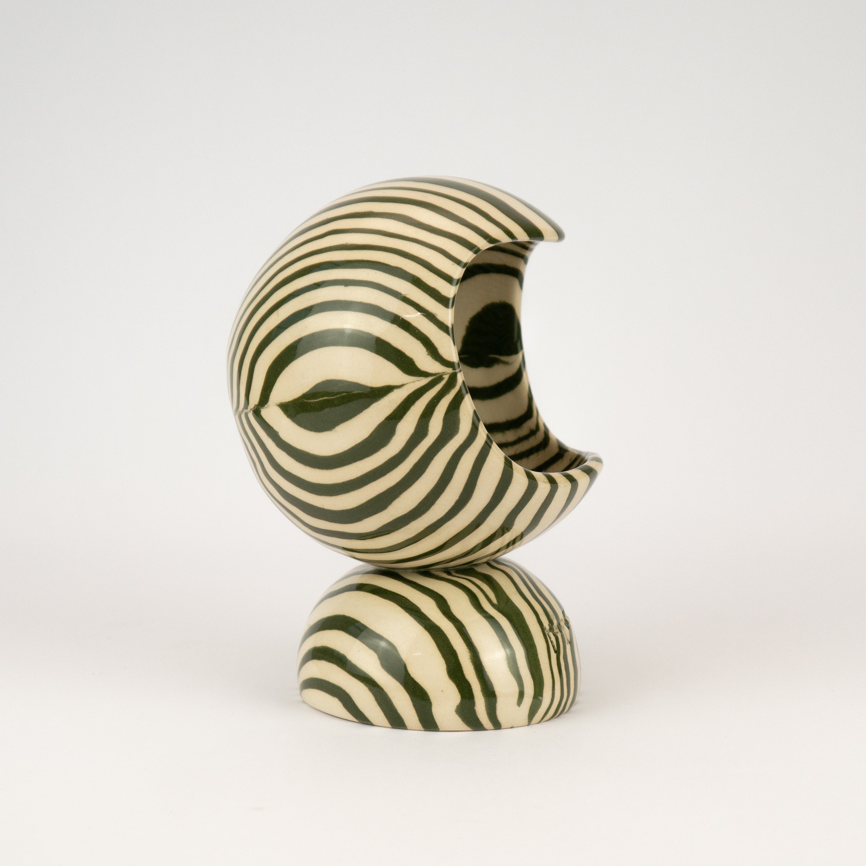 Green & White Marble Marble Salt Pig