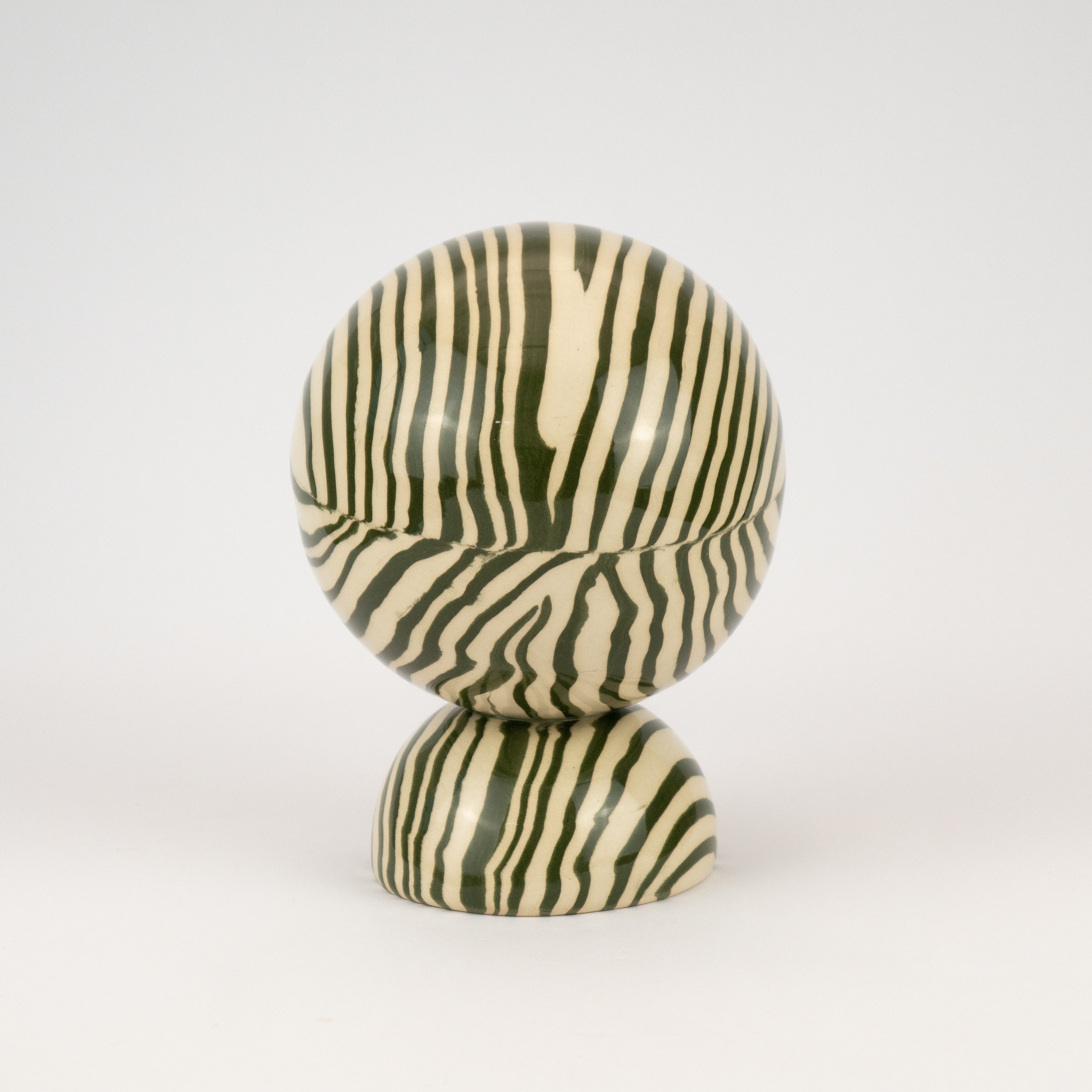 Green & White Marble Marble Salt Pig