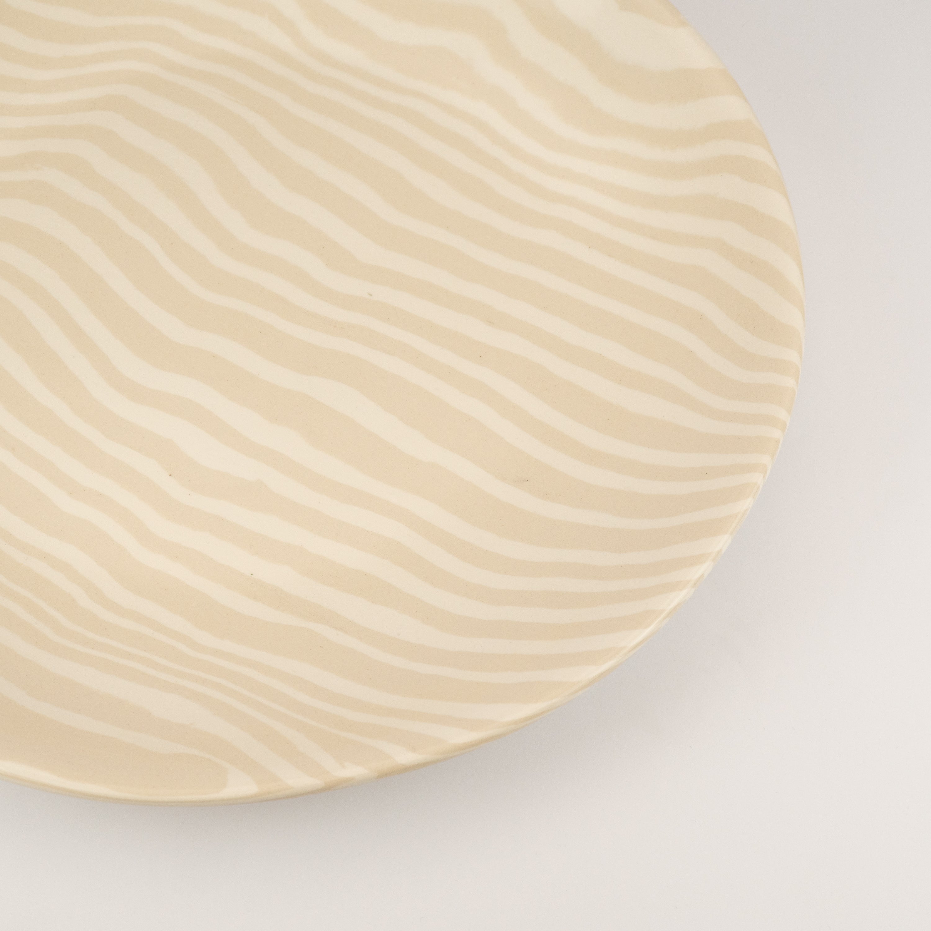 Extra Large Oatmeal & White Serving Platter