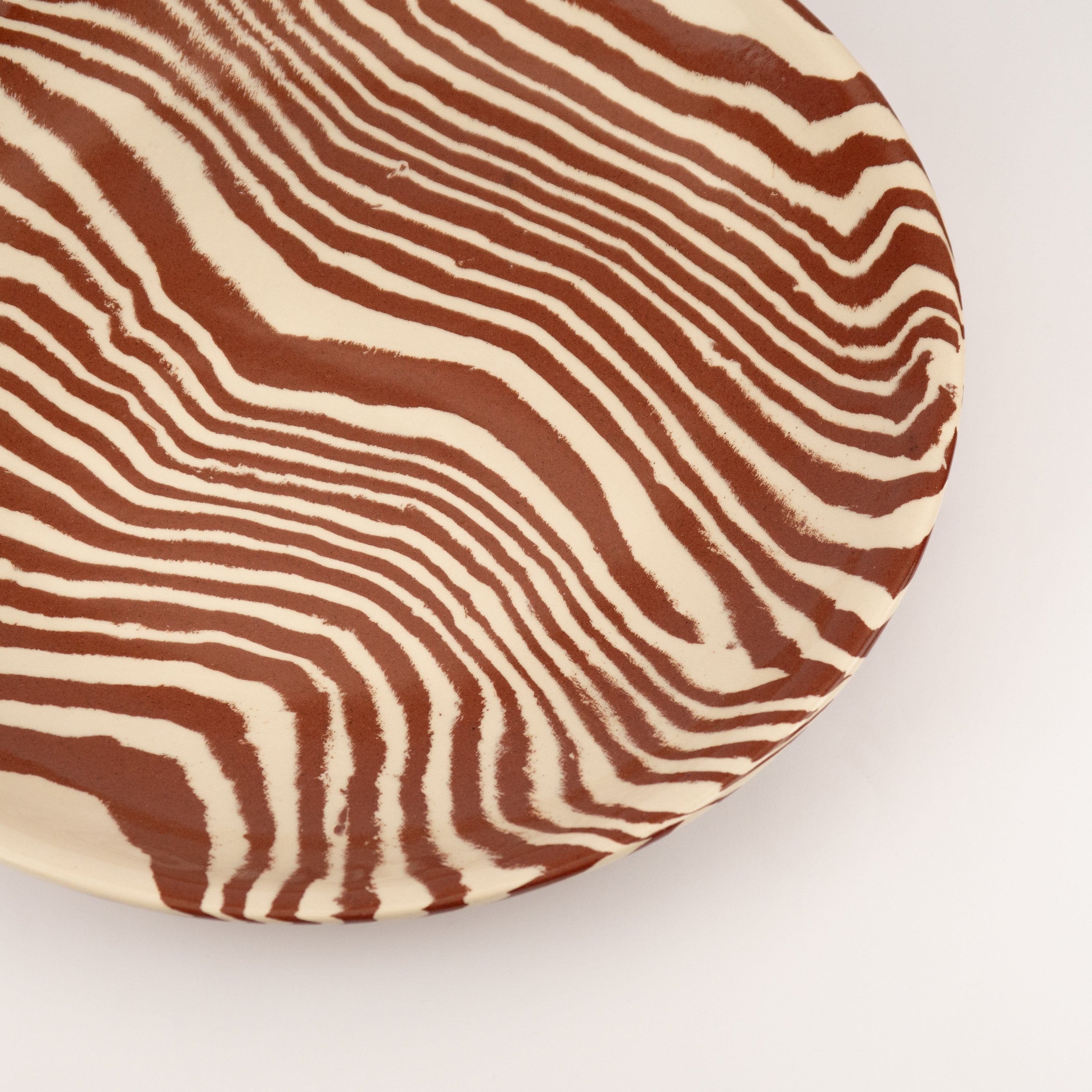 Extra Large Terracotta & White Serving Platter