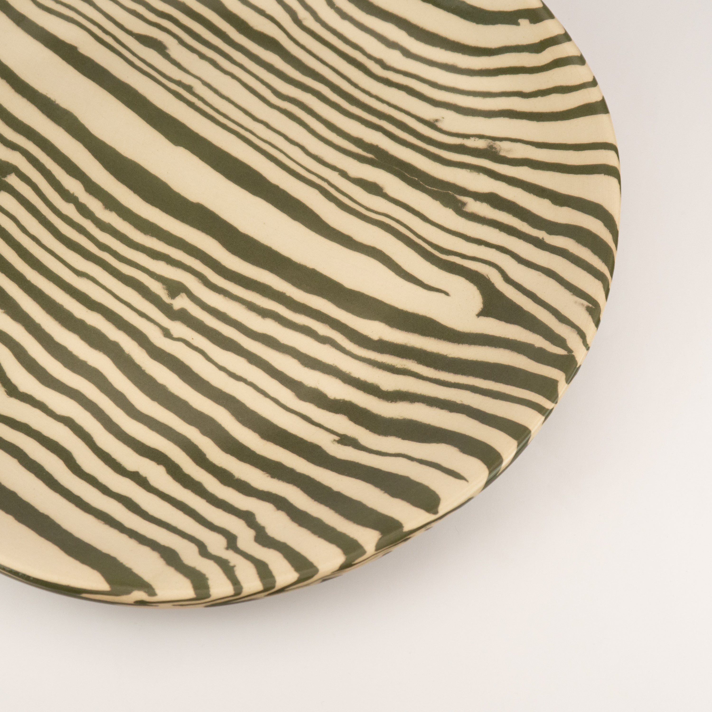 Extra Large Green & White Serving Platter