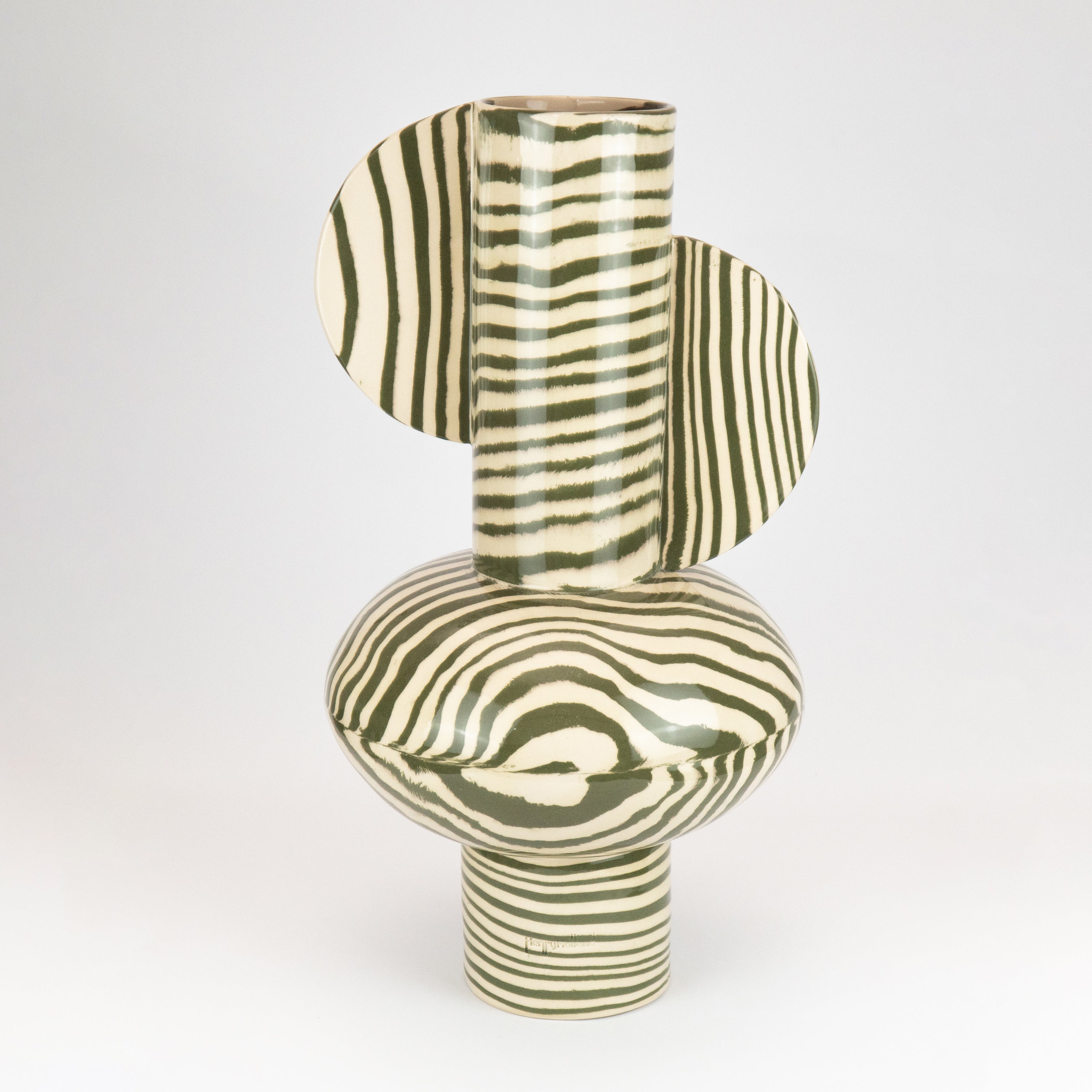 Green and White Marble Giant Profumo Vase