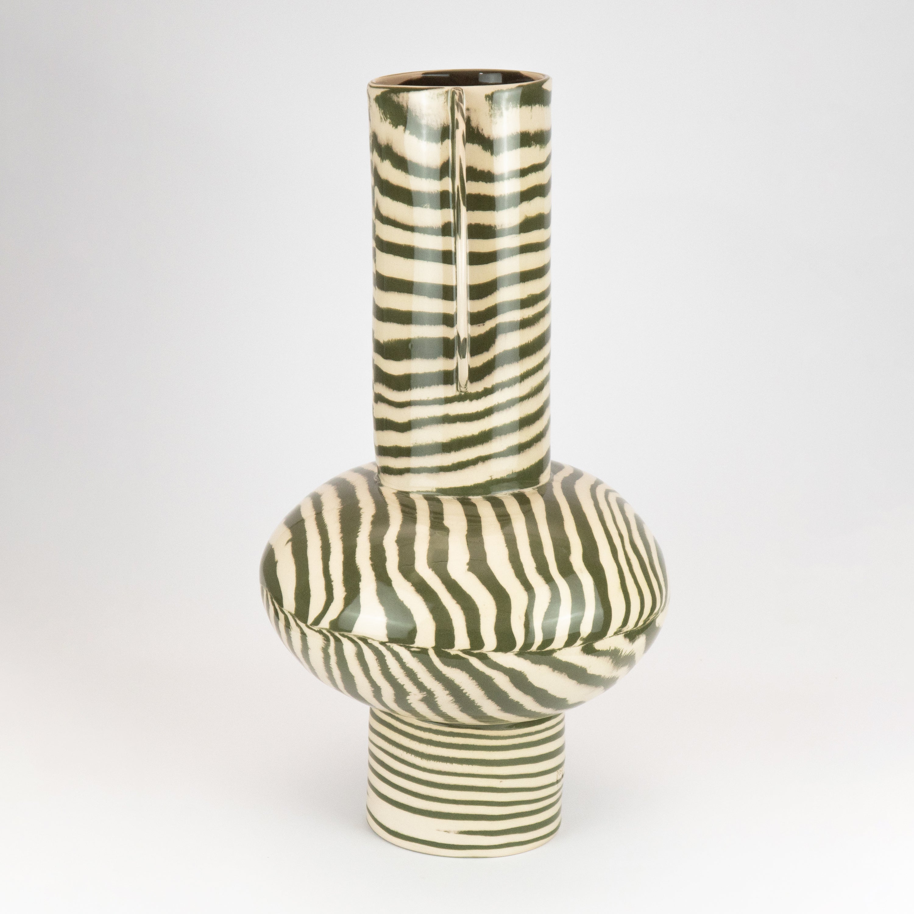 Green and White Marble Giant Profumo Vase
