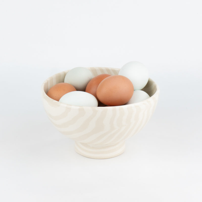 Oatmeal & White Marble Soup Bowl