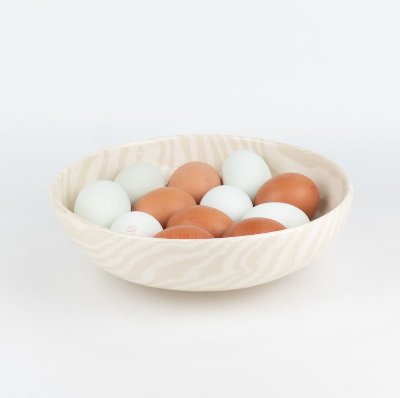 Oatmeal & White Marble Ramen Bowl