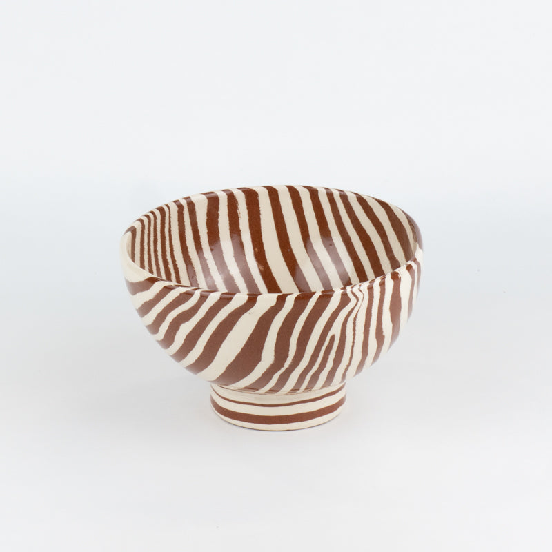 Terracotta & White Marble Soup Bowl