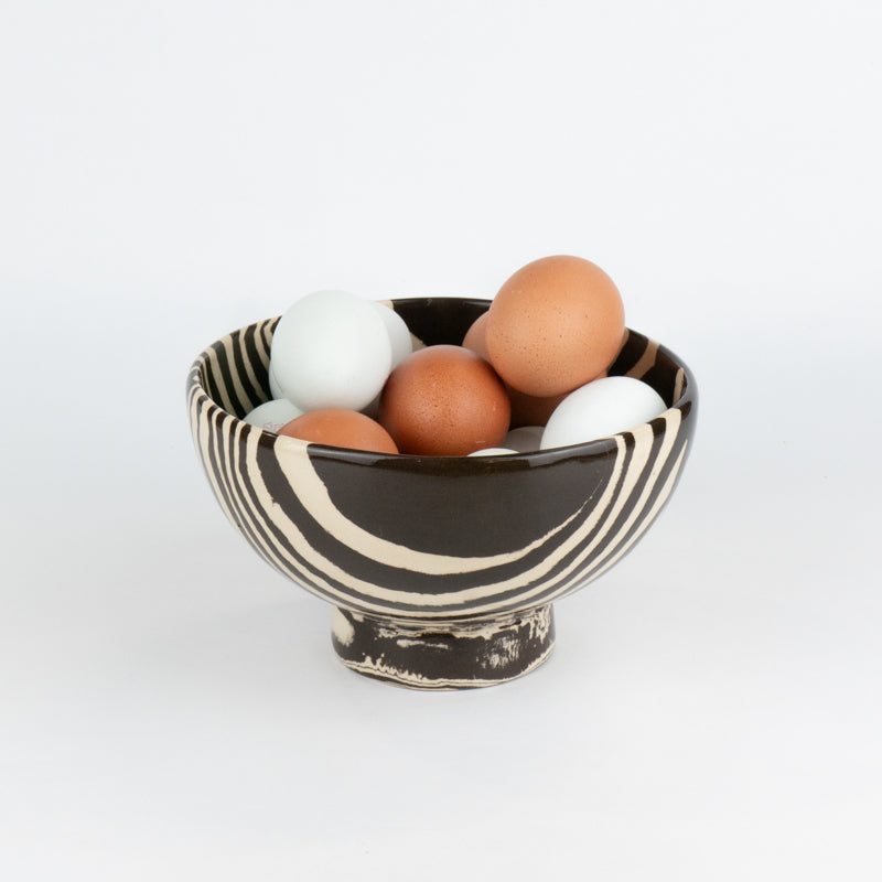 Brown & White Marble Soup Bowl