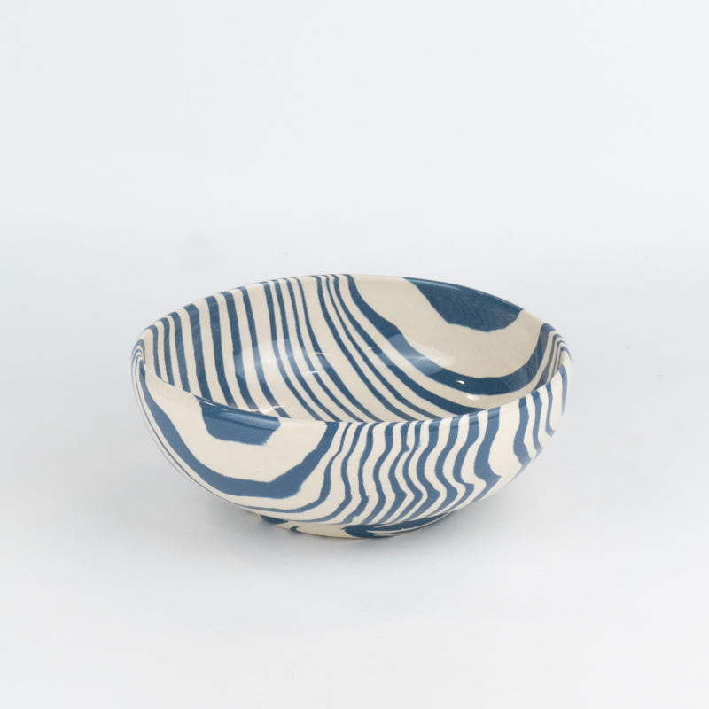 Blue & White Marble Cereal Bowl