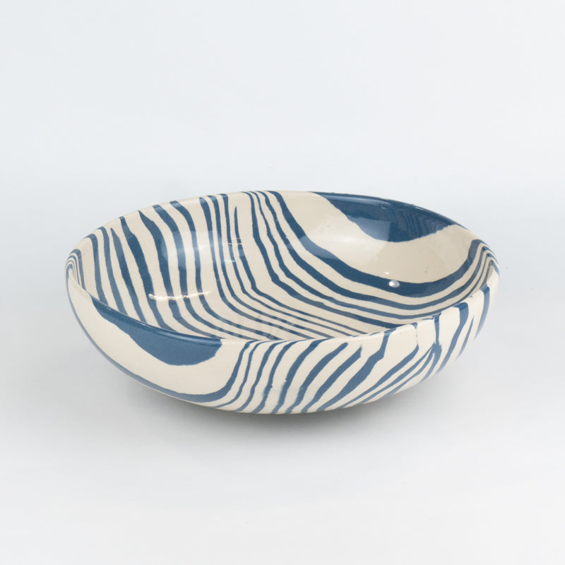 Blue & White Marble Ramen Bowl
