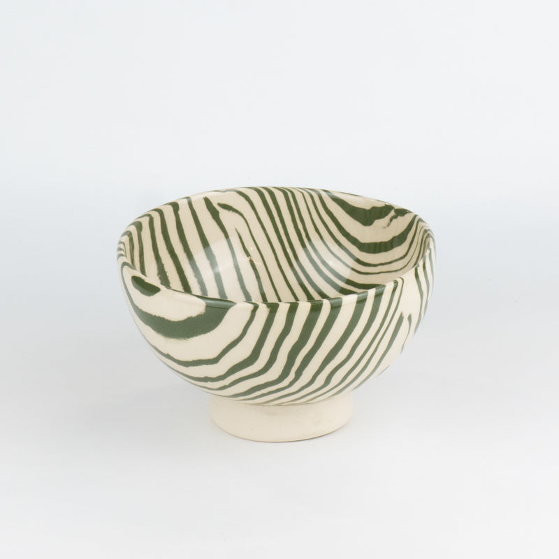 Green & White Marble Soup Bowl
