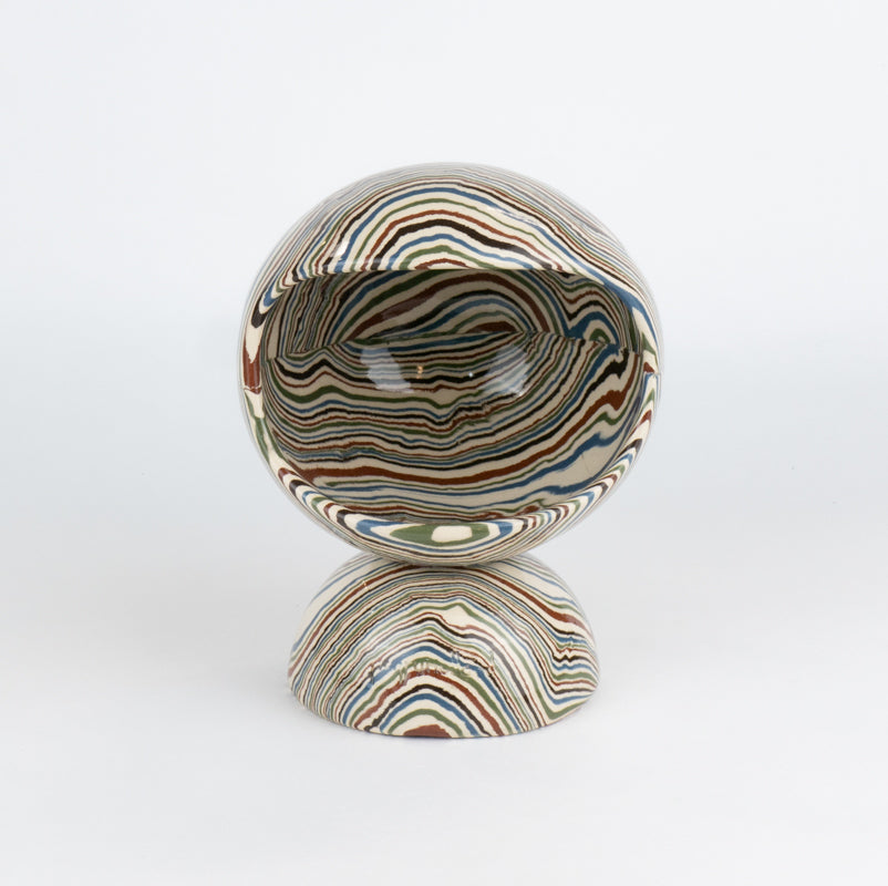 Five Multi-Colour Marble Marble Salt Pig