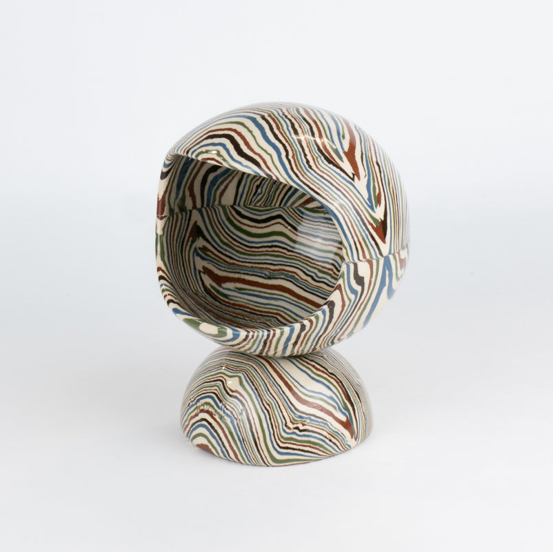 Five Multi-Colour Marble Marble Salt Pig