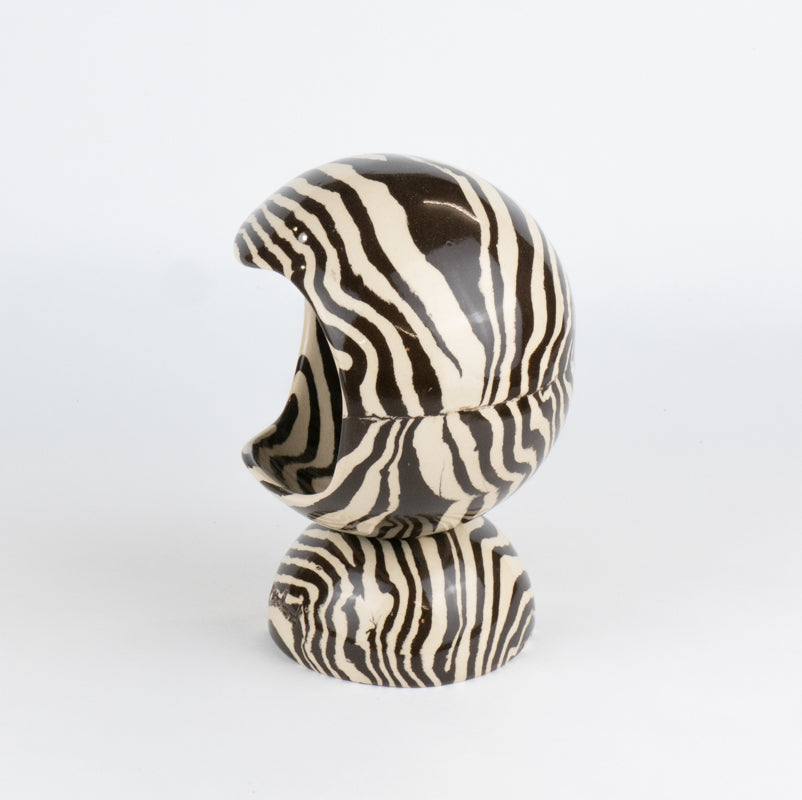 Brown & White Marble Salt Pig