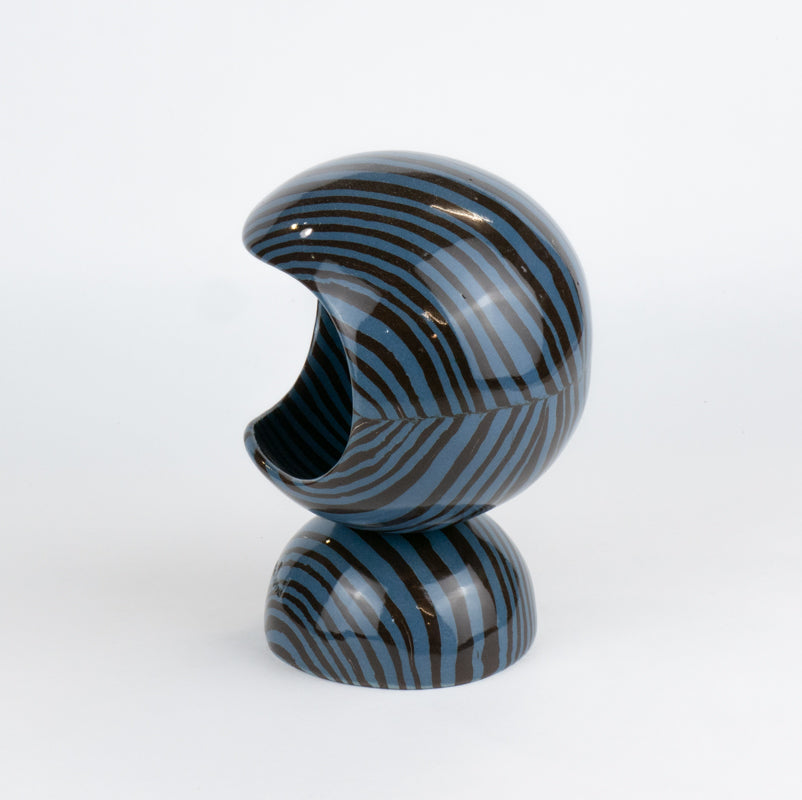 Blue & Brown Marble Marble Salt Pig