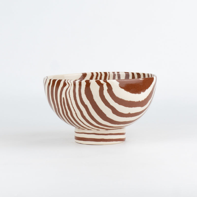 Terracotta & White Marble Soup Bowl