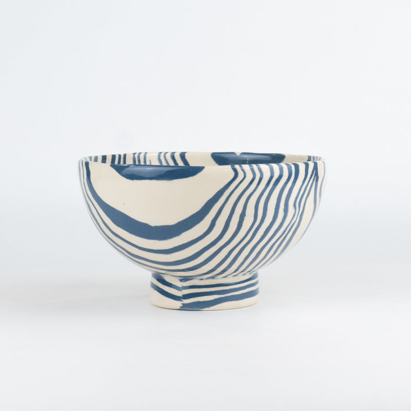 Blue & White Marble Soup Bowl