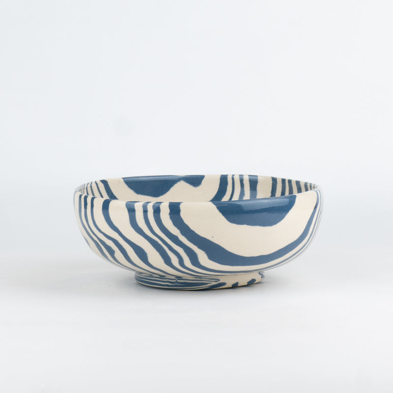 Blue & White Marble Cereal Bowl