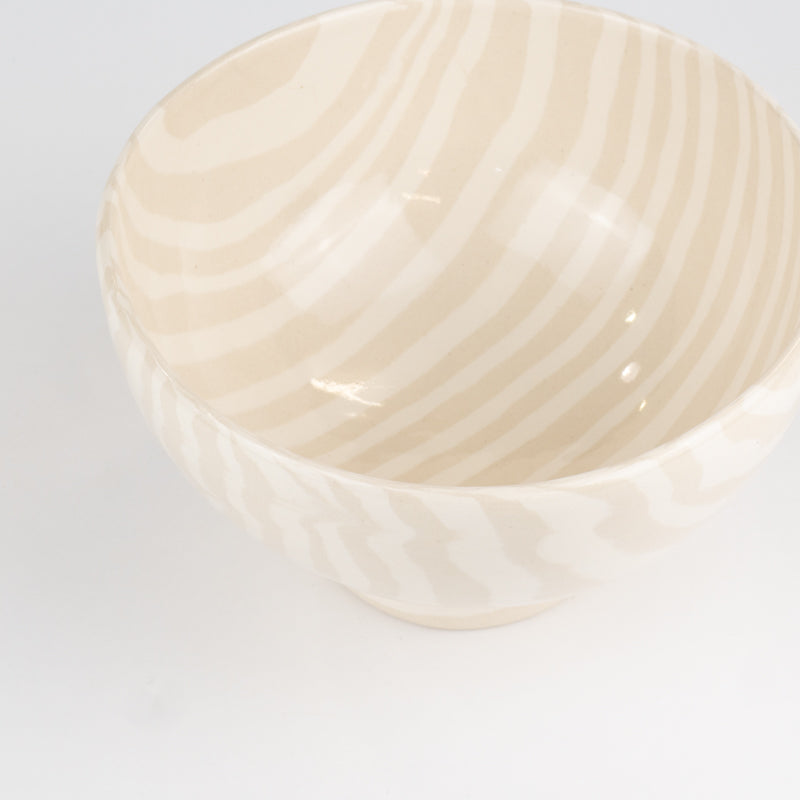 Oatmeal & White Marble Soup Bowl