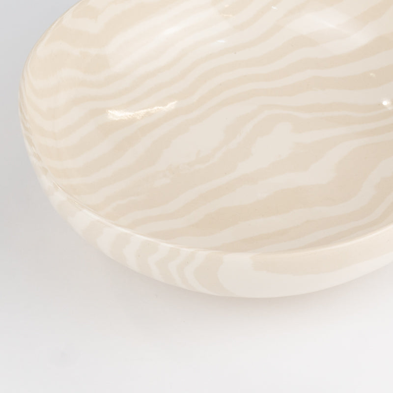 Oatmeal & White Marble Ramen Bowl