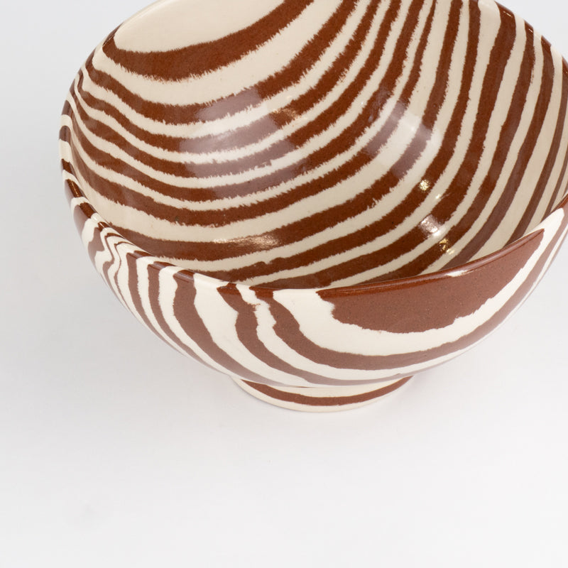 Terracotta & White Marble Soup Bowl