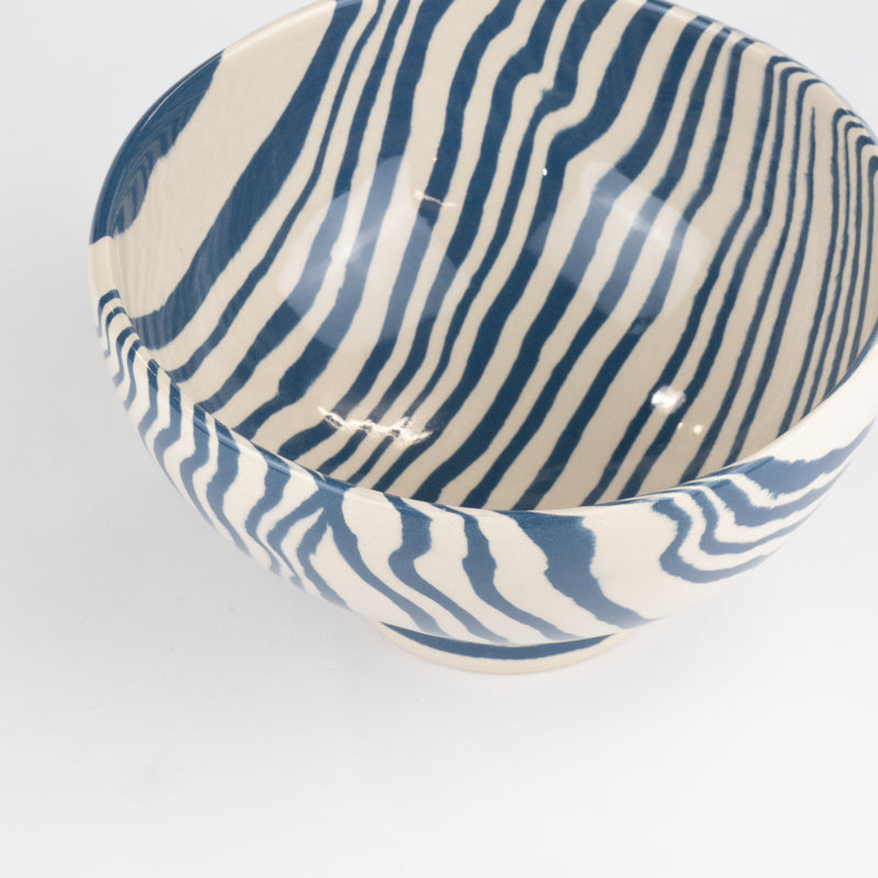 Blue & White Marble Soup Bowl