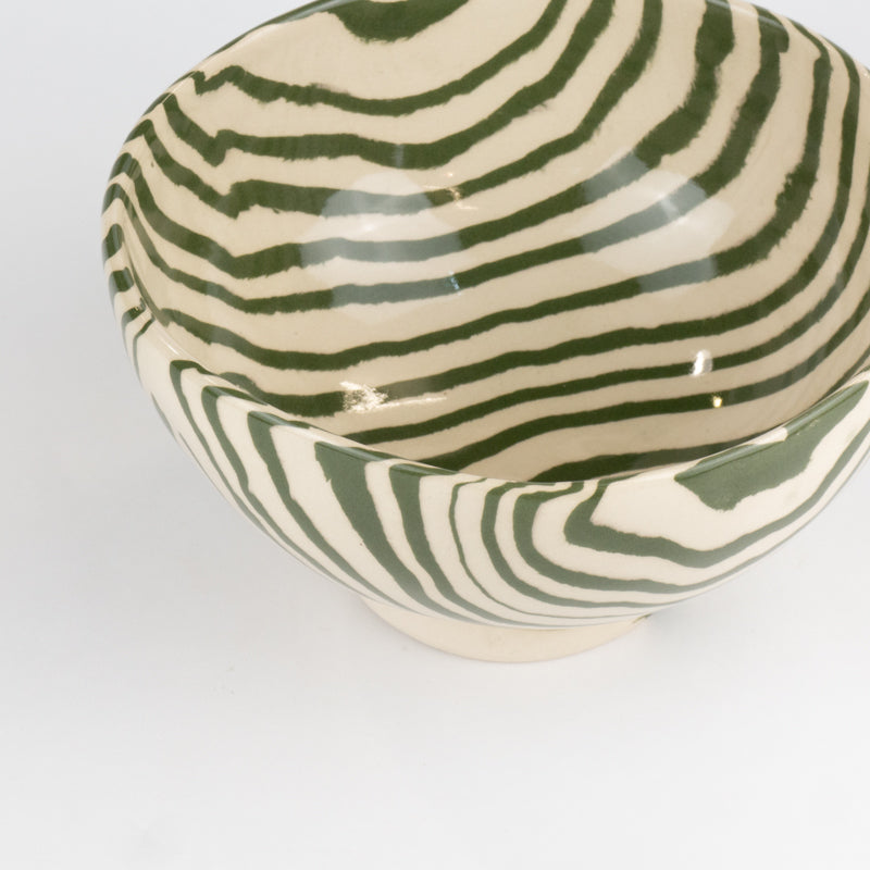 Green & White Marble Soup Bowl