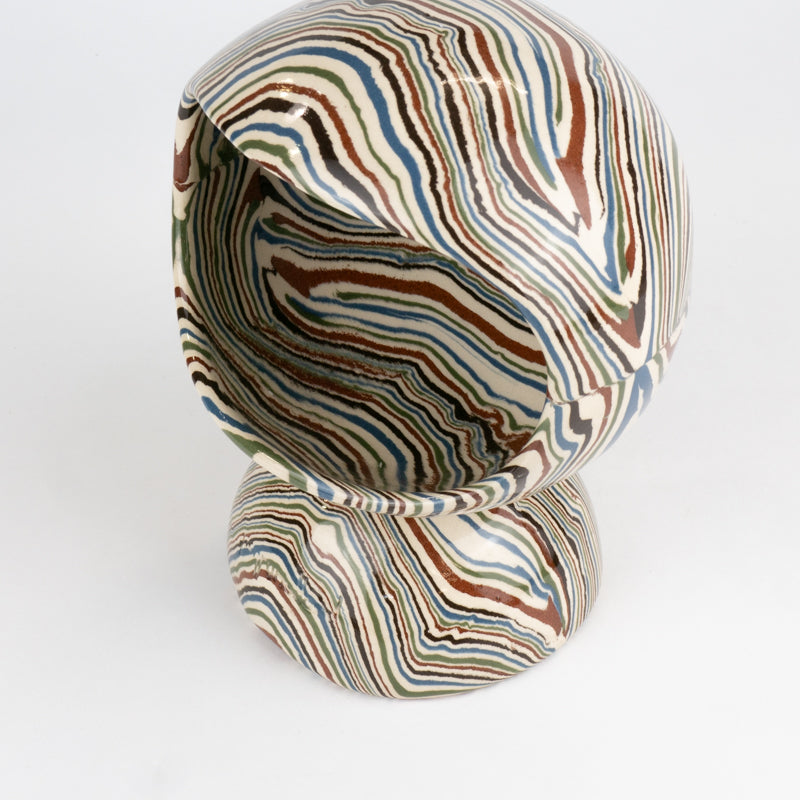 Five Multi-Colour Marble Marble Salt Pig