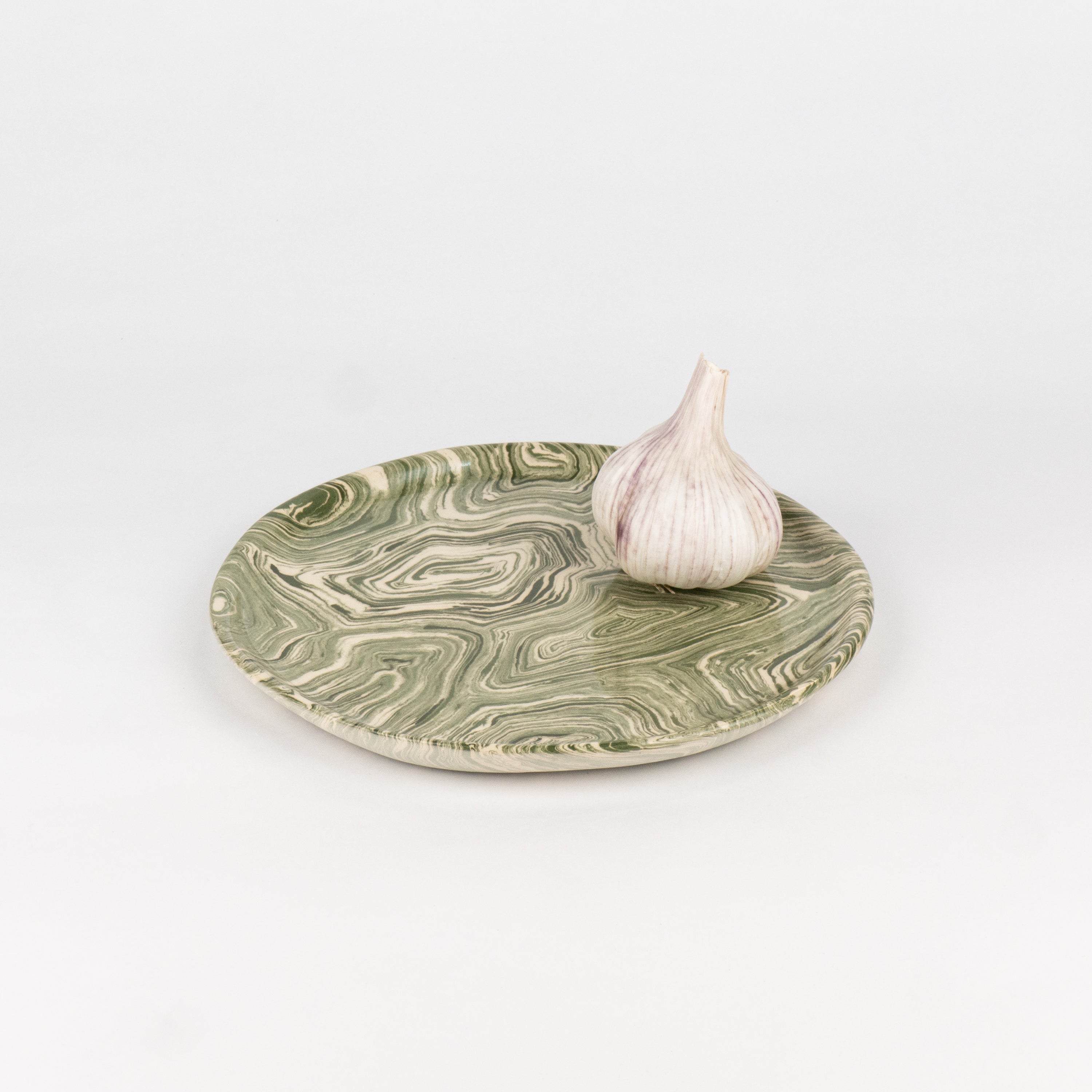 Green & White Agate Side Plate