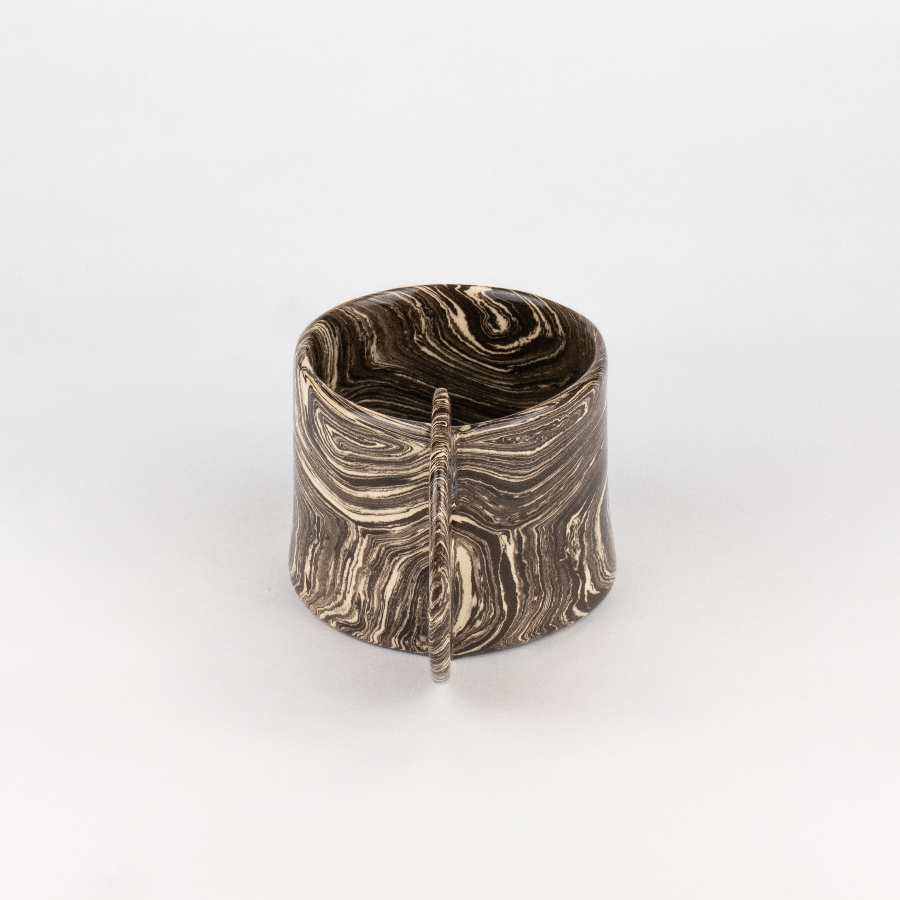 Brown & White Agate Art Deco Mug