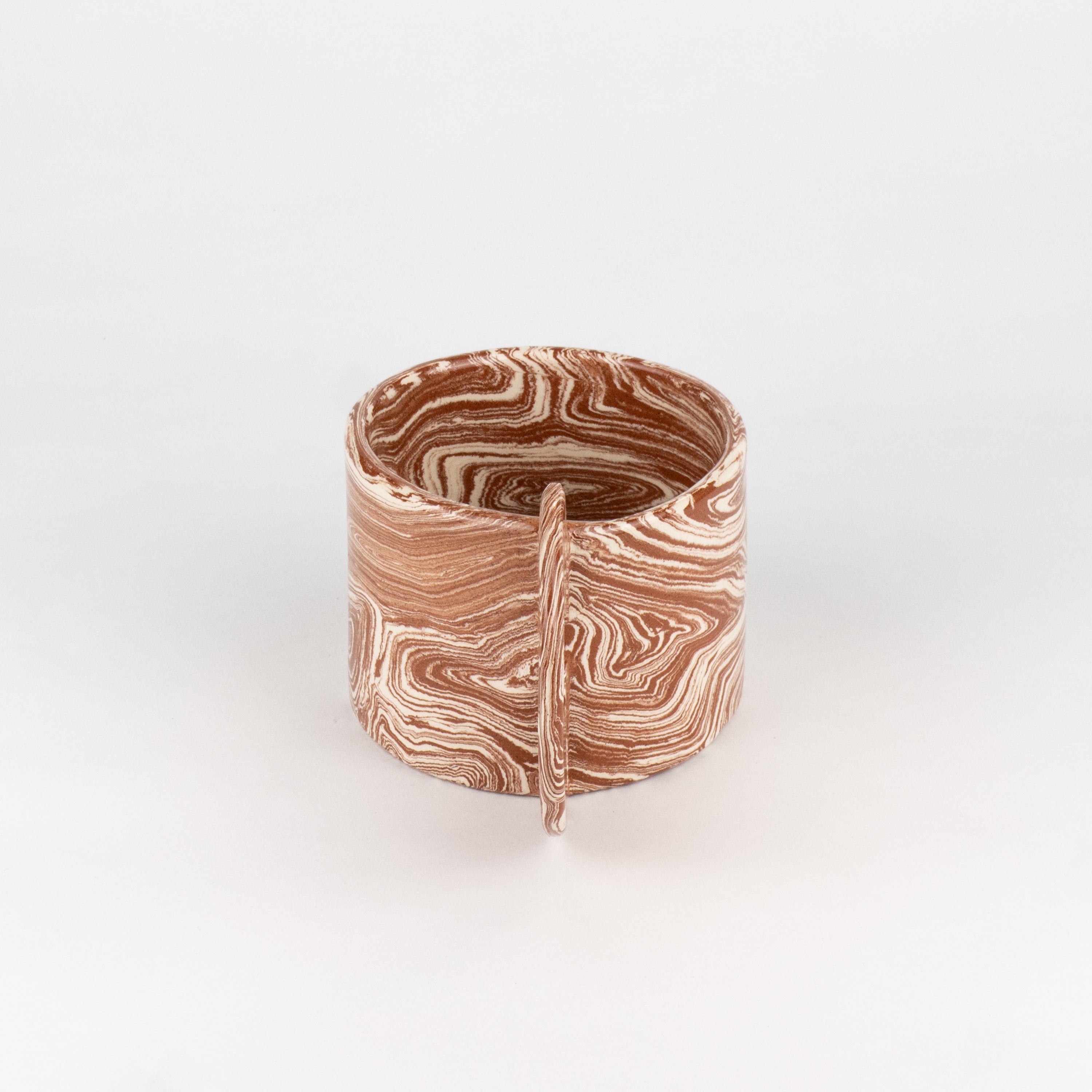 Terracotta & White Agate Art Deco Mug