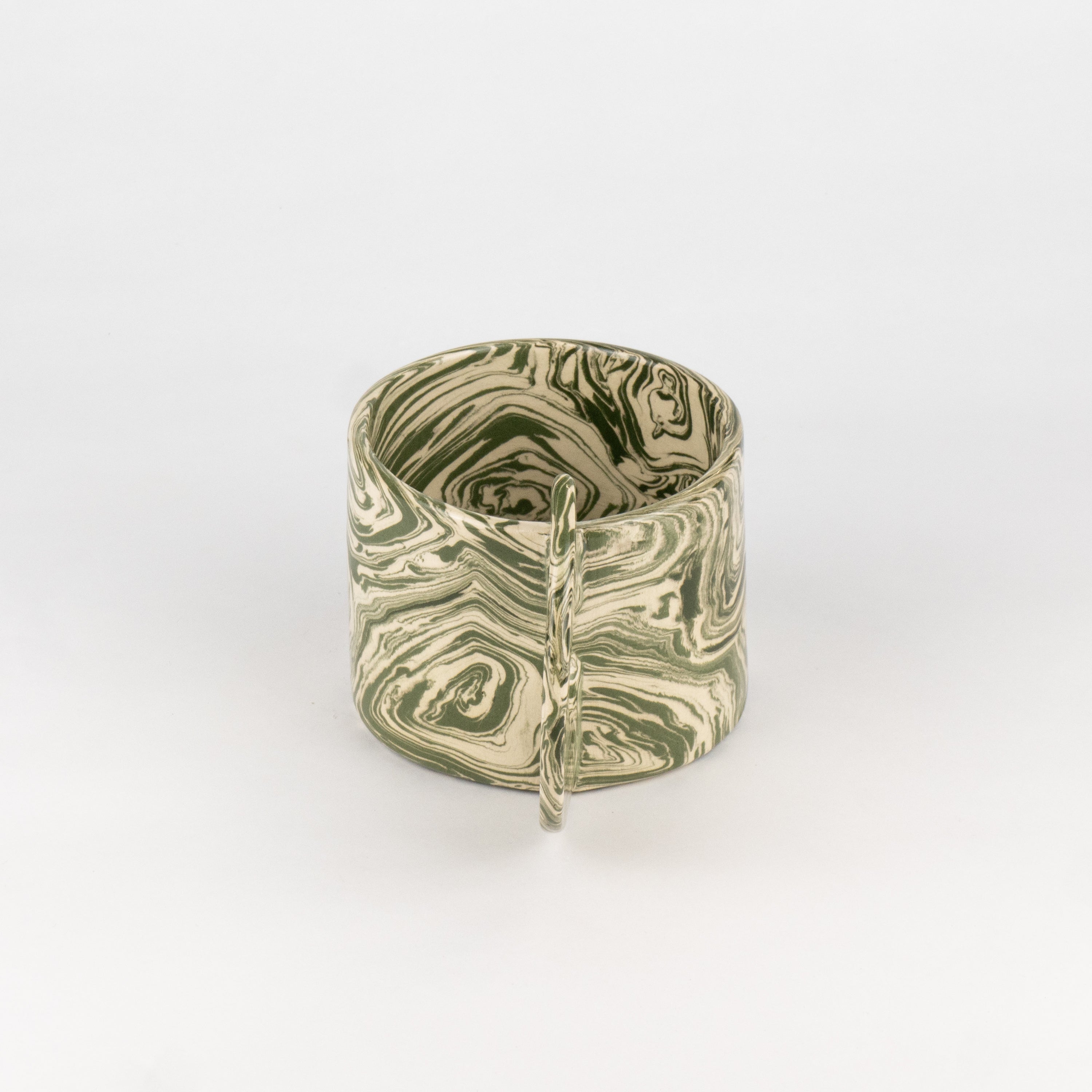 Green & White Agate Art Deco Mug