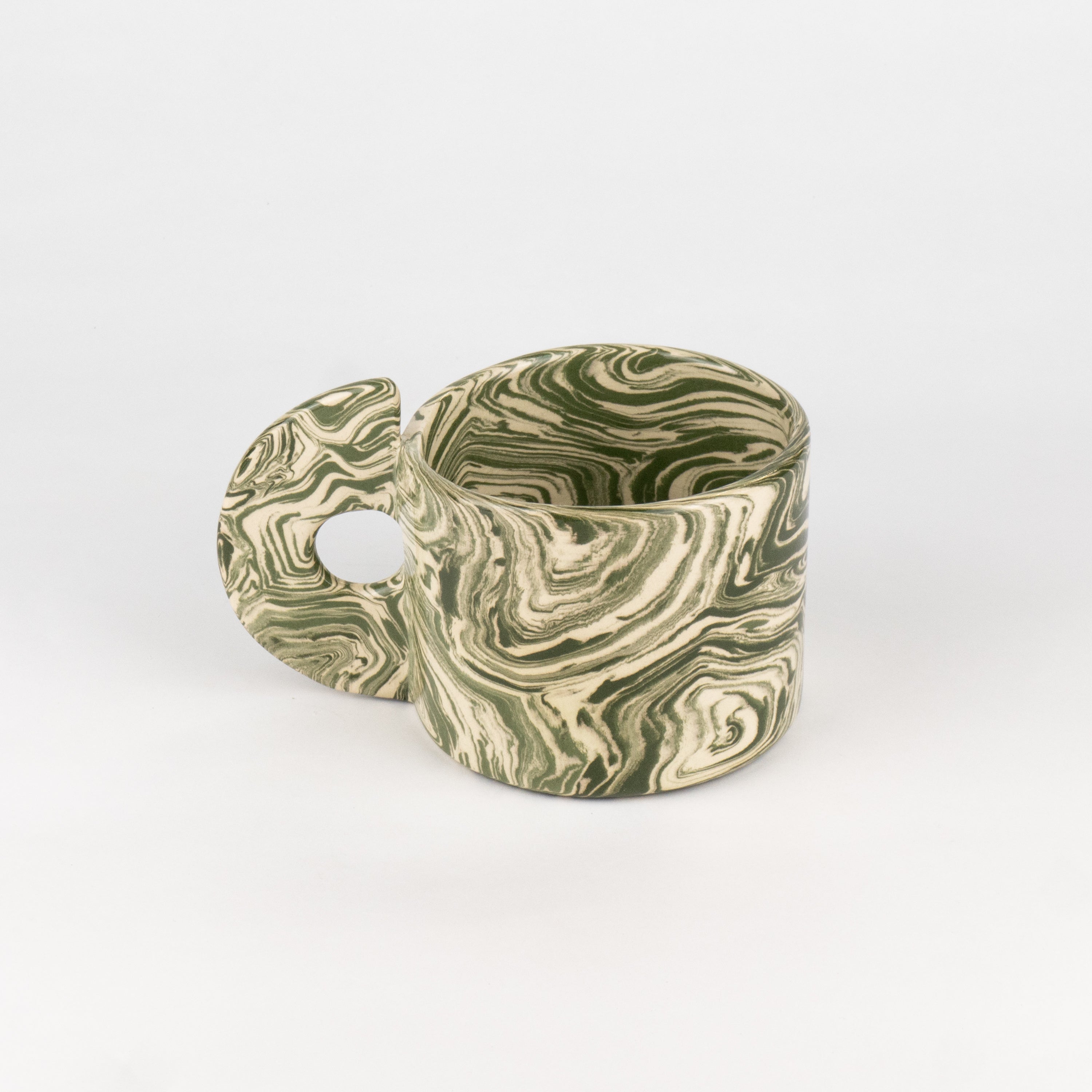 Green & White Agate Art Deco Mug