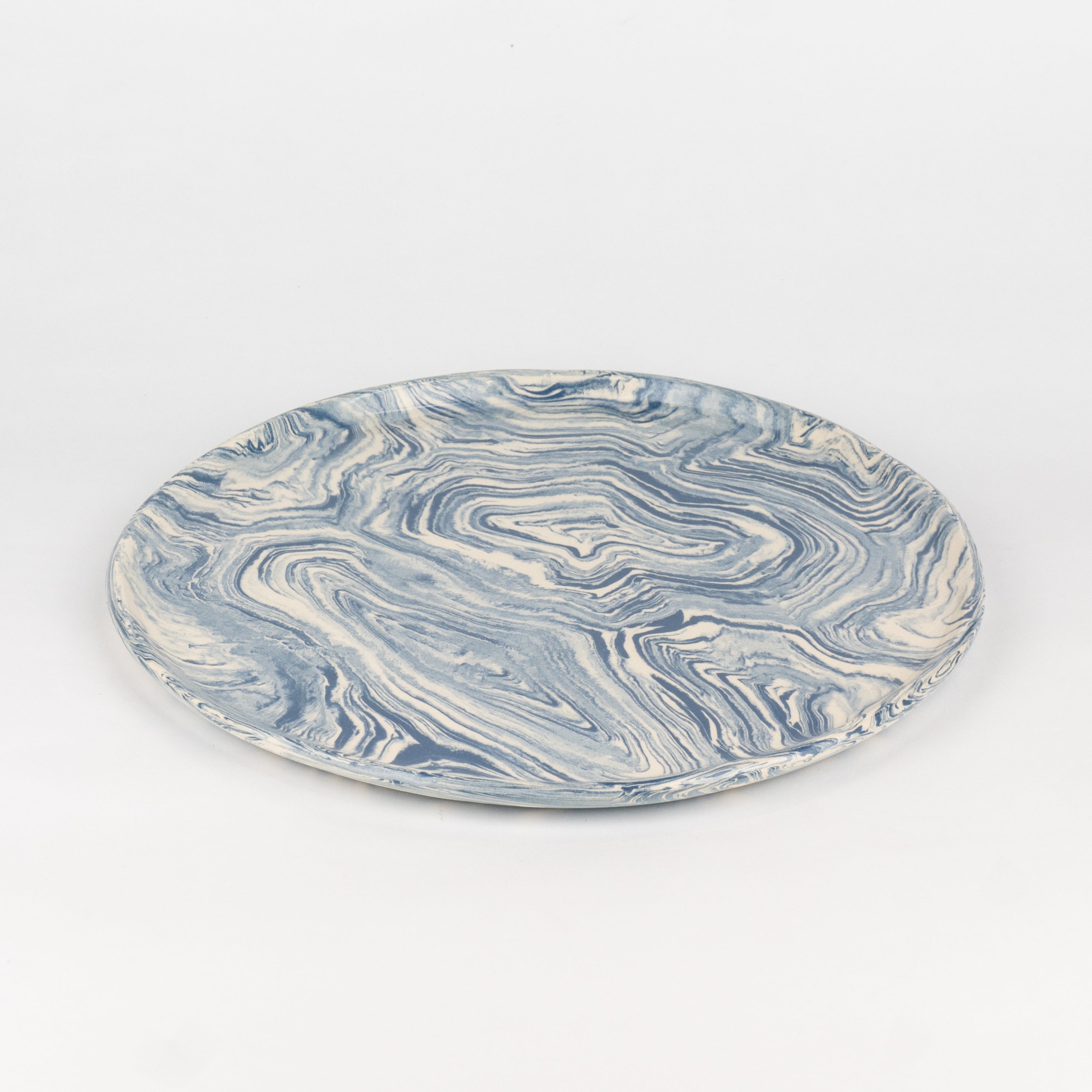 Blue & White Agate Dinner Plate