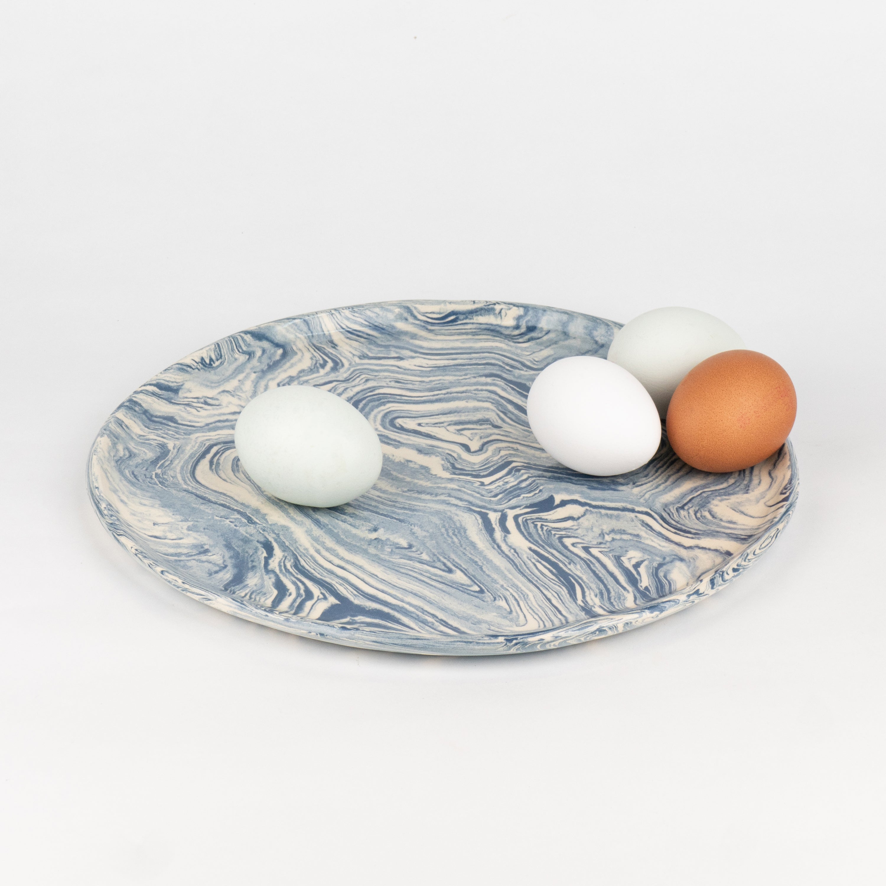 Blue & White Agate Dinner Plate