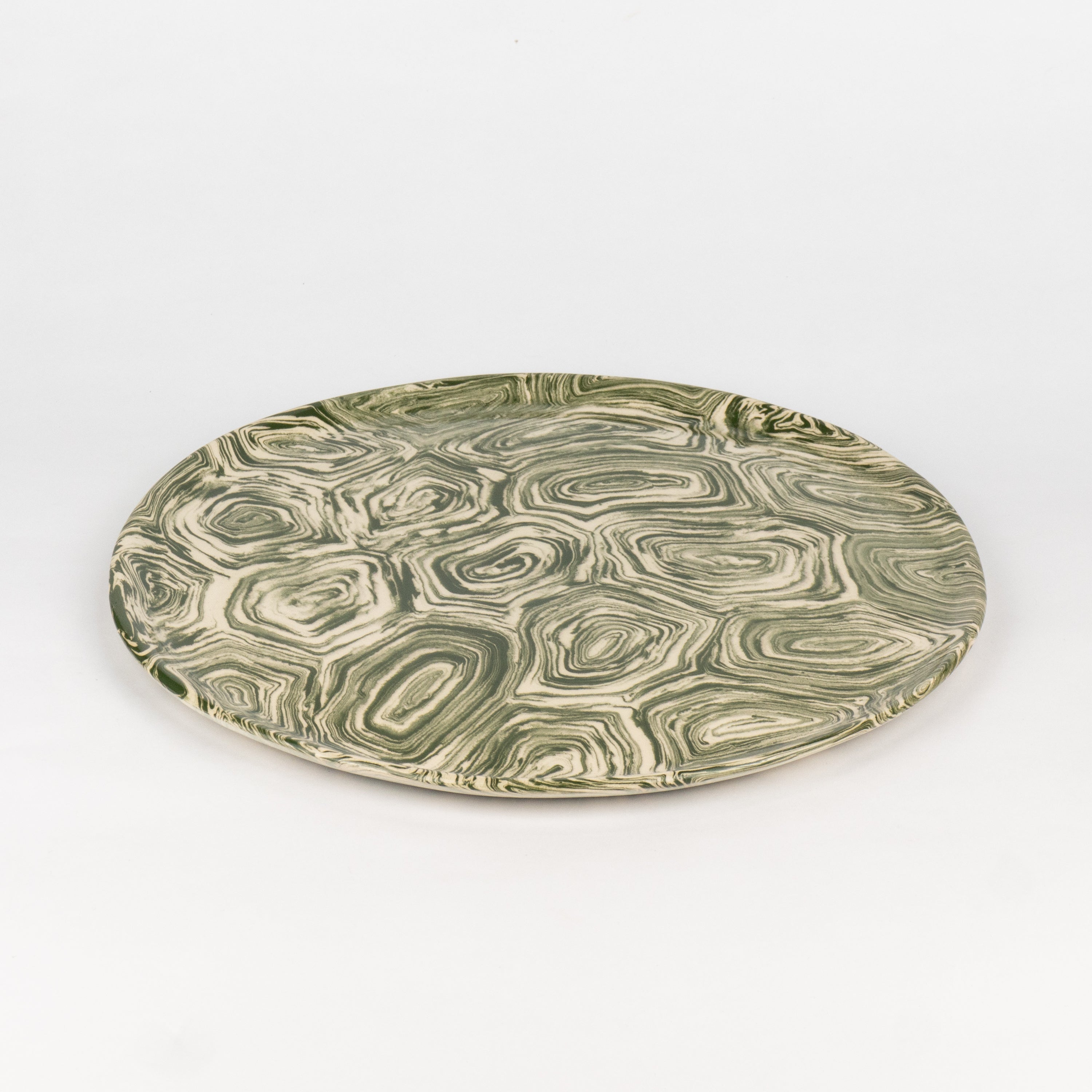 Green & White Agate Dinner Plate