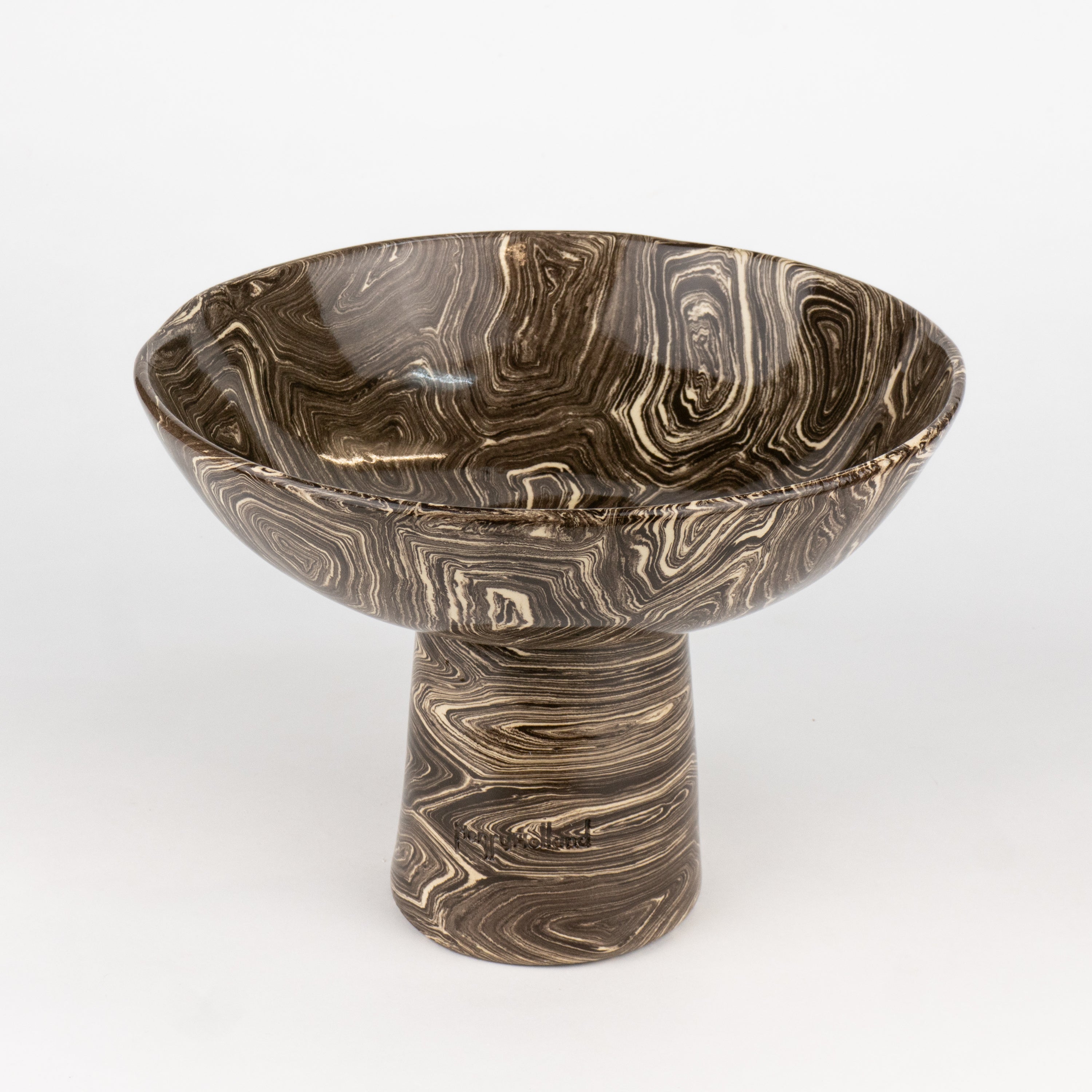 Brown & White Medium Agate Chalice Bowl