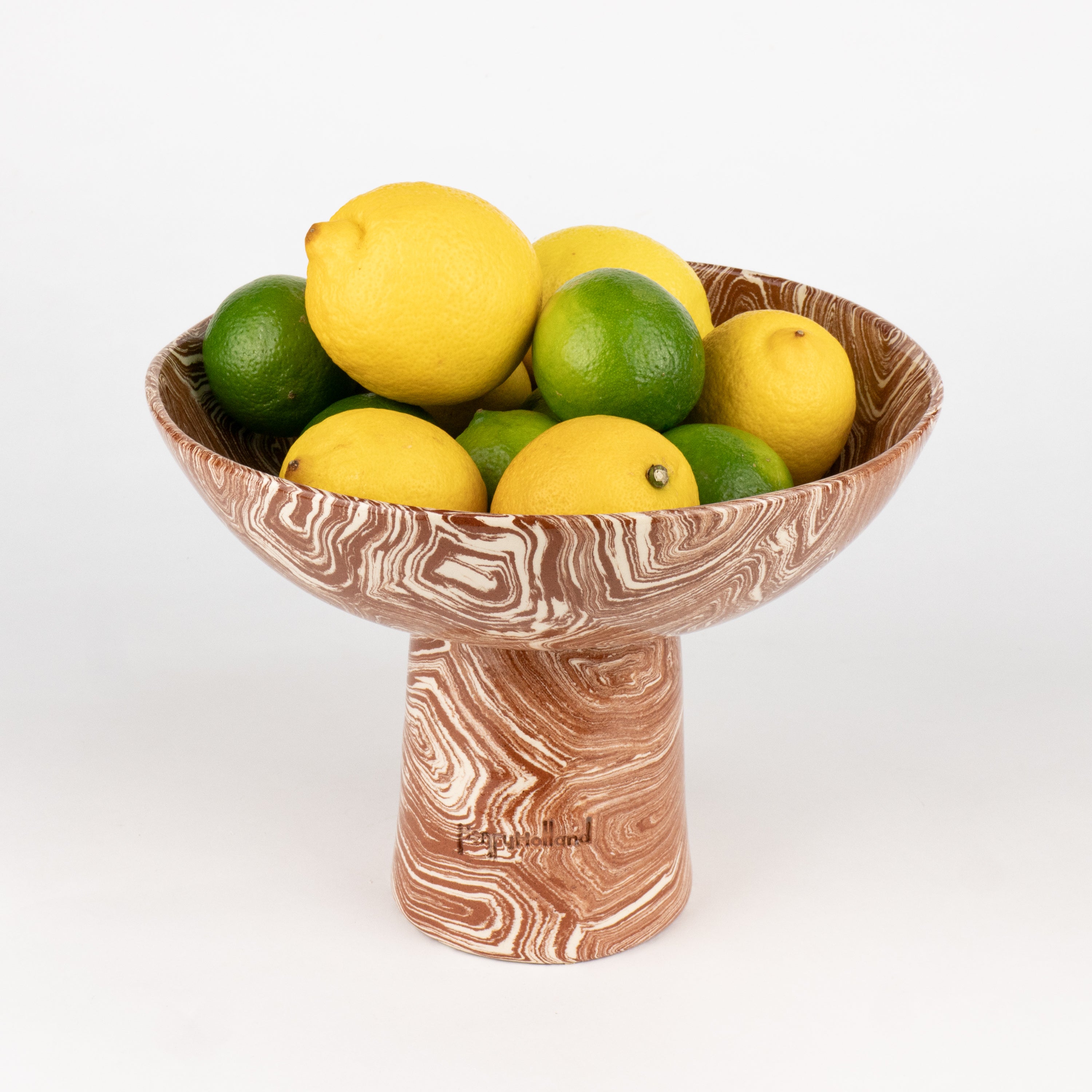 Terracotta & White Medium Agate Chalice Bowl