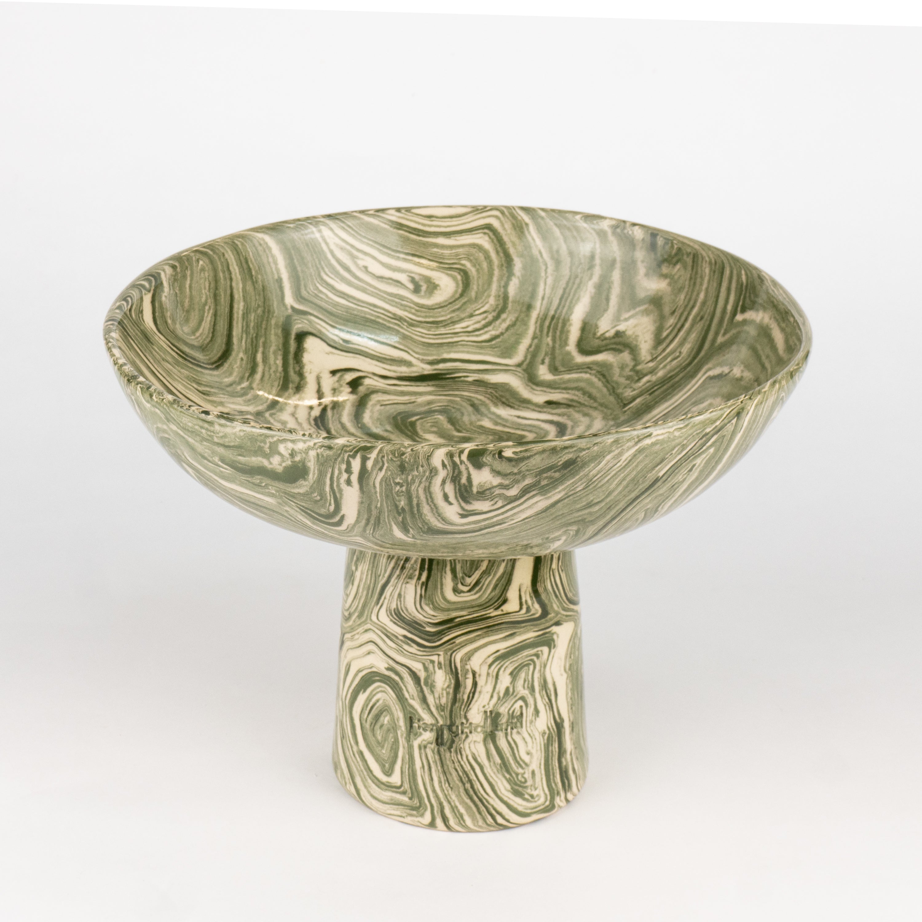 Green & White Medium Agate Chalice Bowl