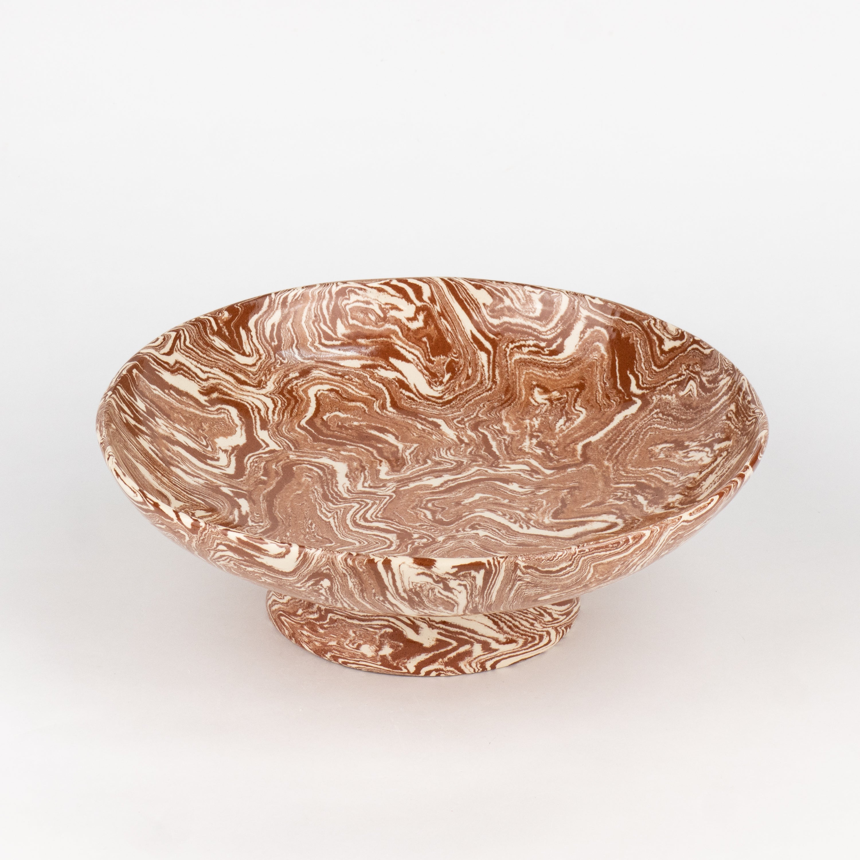 Terracotta & White Agate Low Chalice Bowl