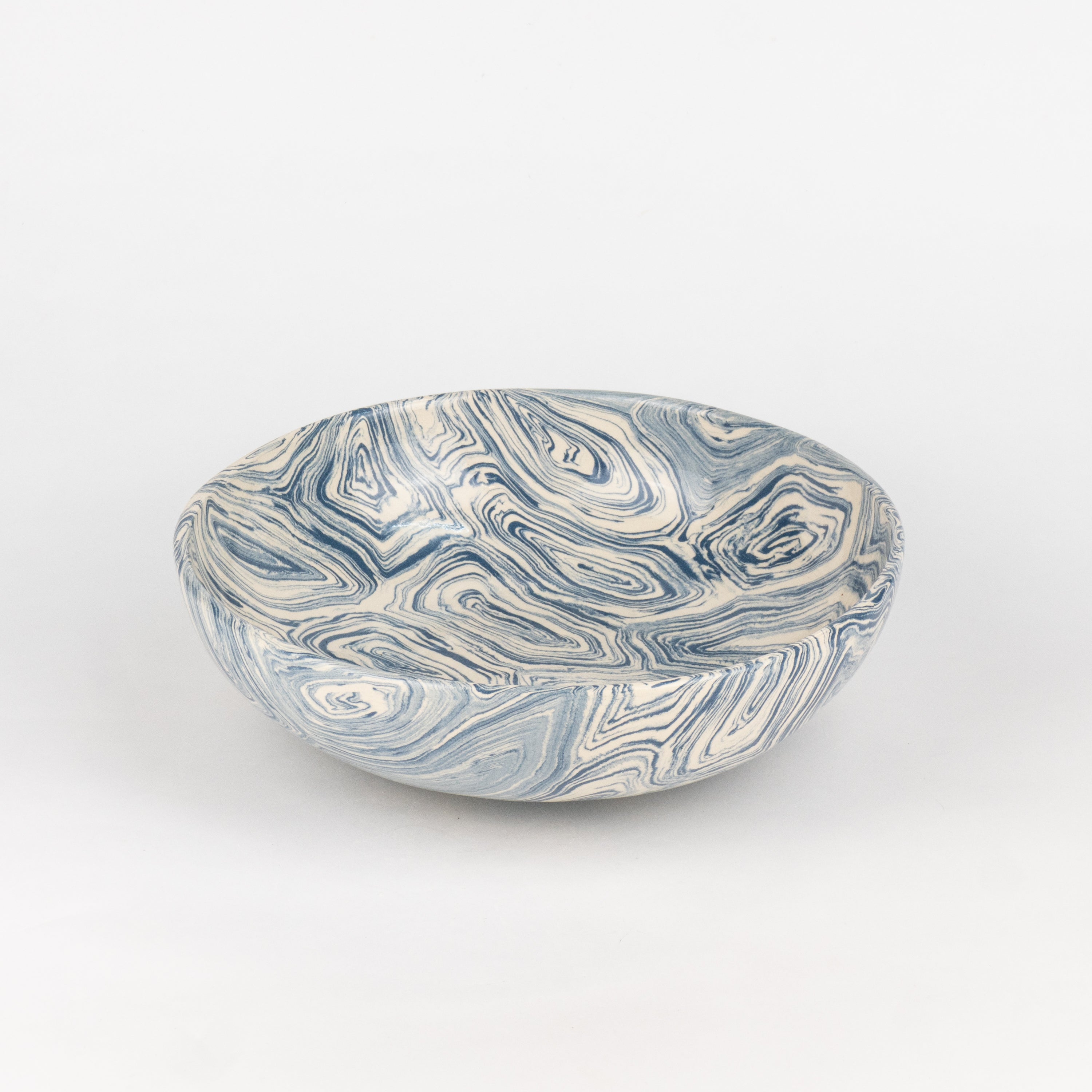 Blue & White Agate Ramen Bowl